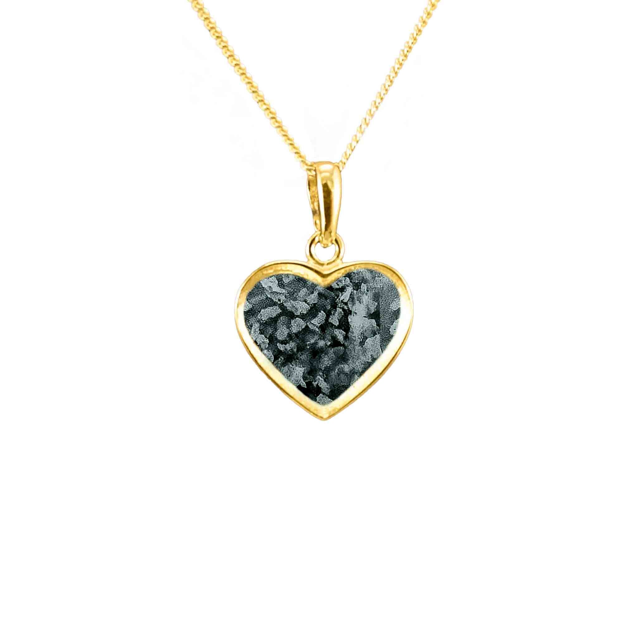 Heart Memorial Pendant Infused with Pet Ashes or Fur | Solid Gold