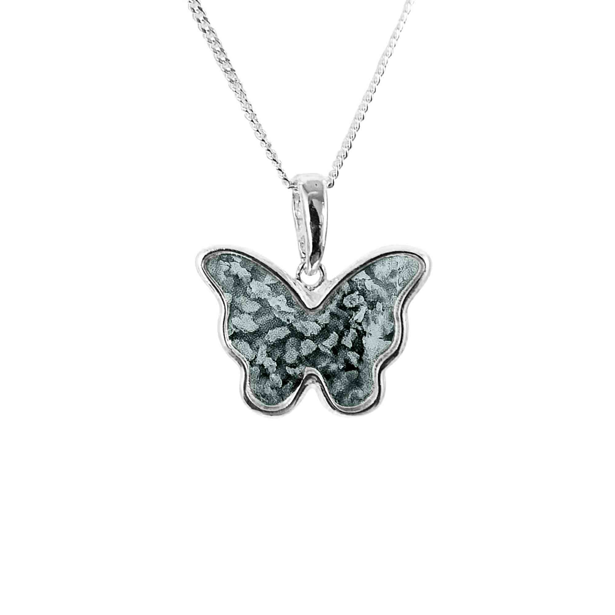 Butterfly Necklace Infused with Pet Ashes or Fur | Solid Silver