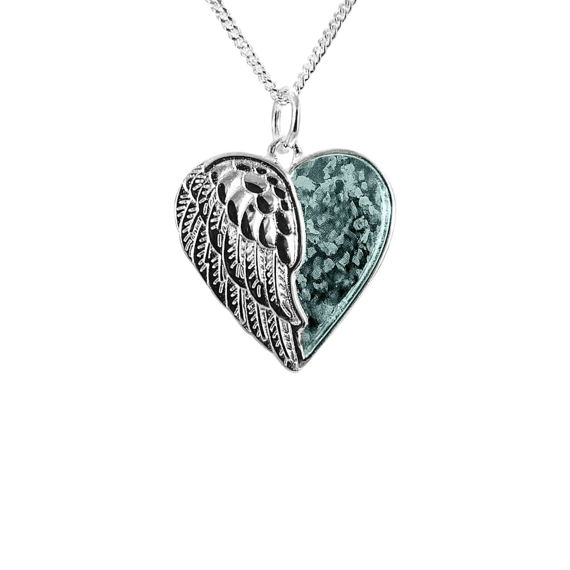 Memorial Winged Angel Heart Necklace