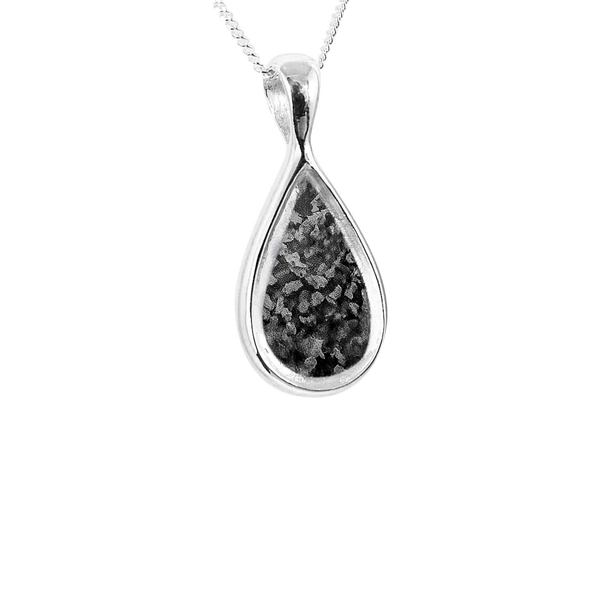 Pear Shaped Pendant Infused with Pet Ashes or Fur | Solid Silver