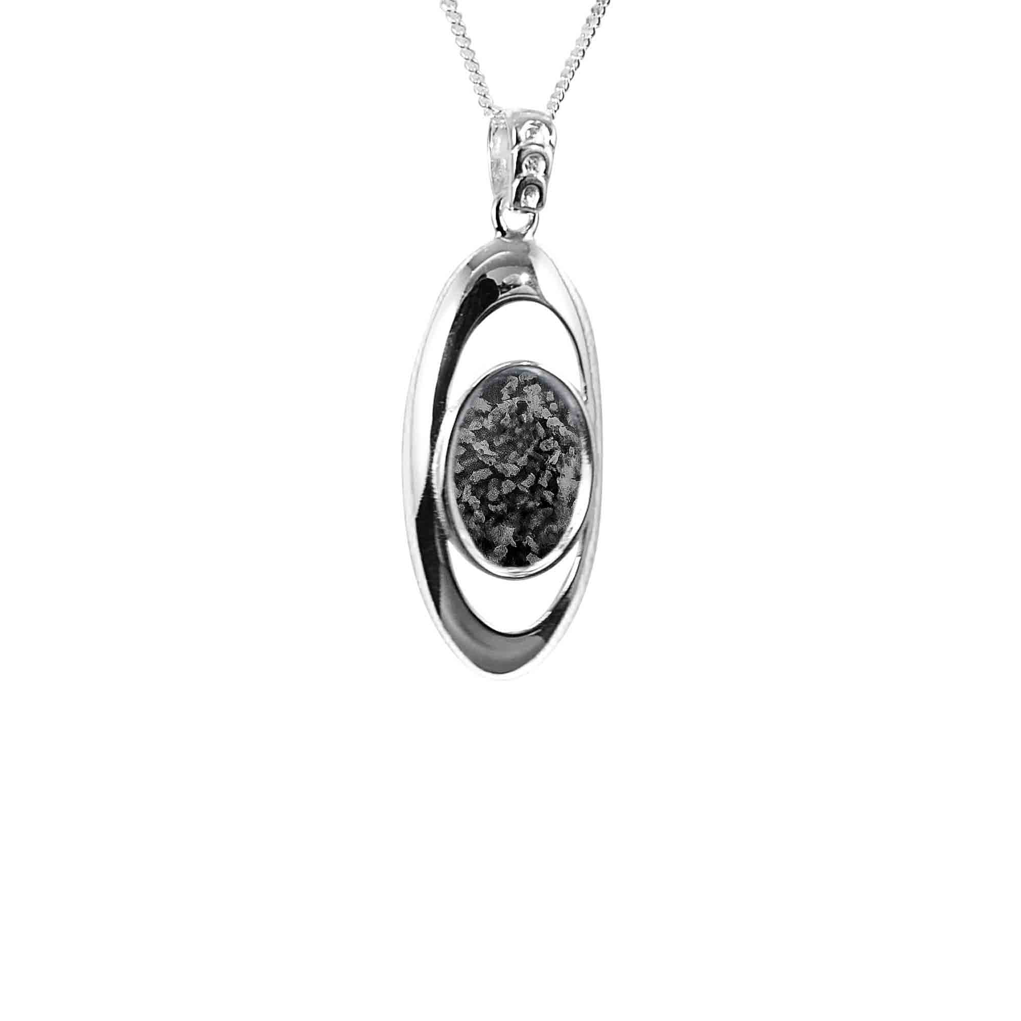 Hoop Pendant Infused with Ashes or Fur | Solid Silver
