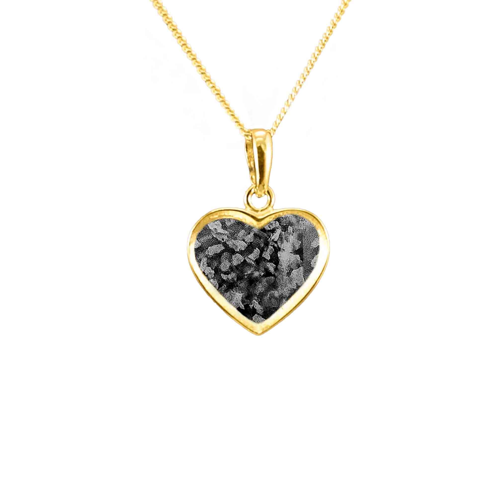Heart Memorial Pendant Infused with Pet Ashes or Fur | Solid Gold