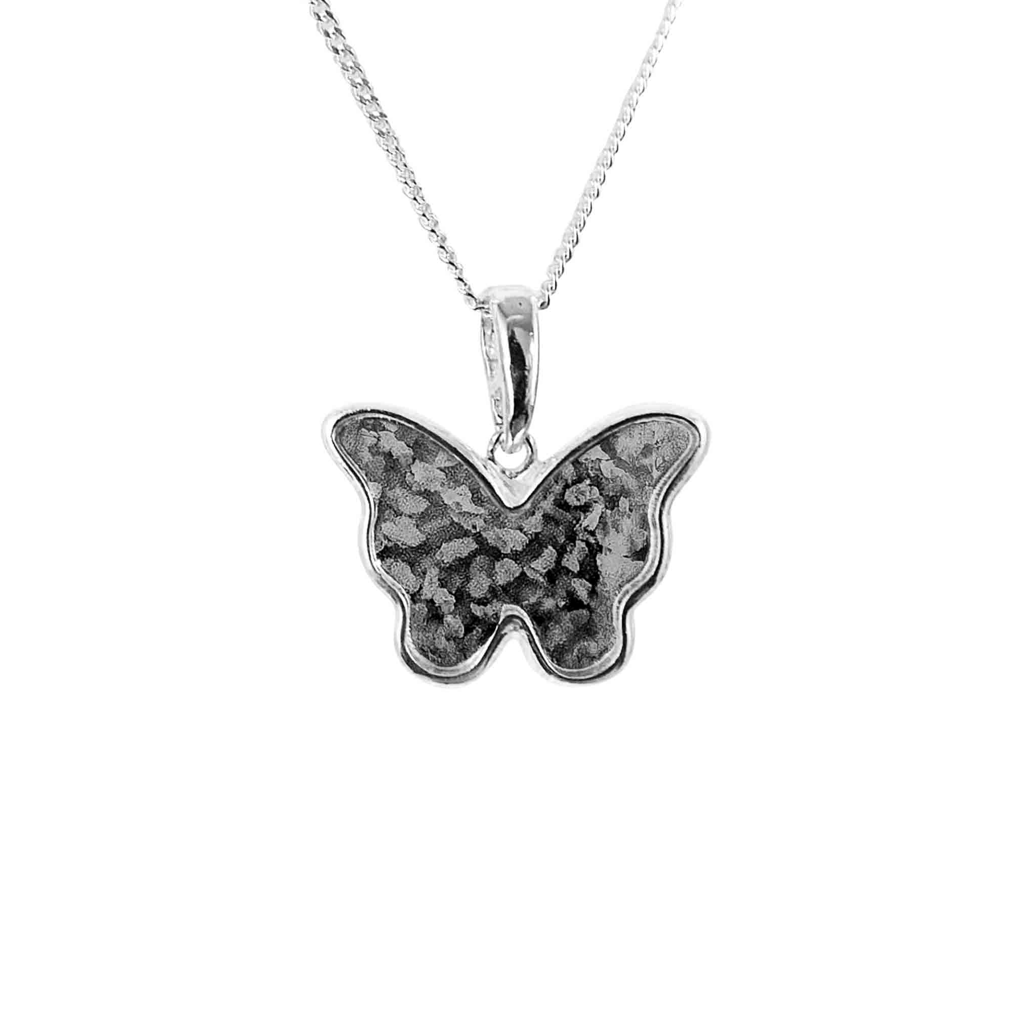 Butterfly Necklace Infused with Pet Ashes or Fur | Solid Silver