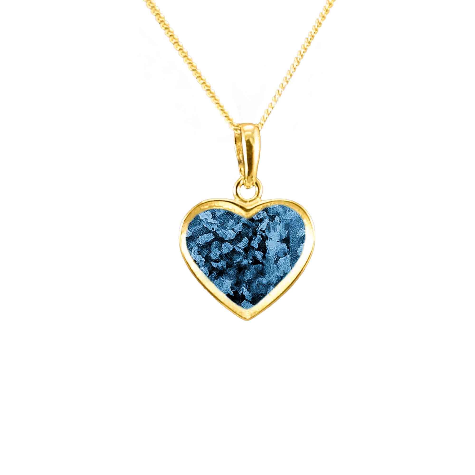 Heart Memorial Pendant Infused with Pet Ashes or Fur | Solid Gold