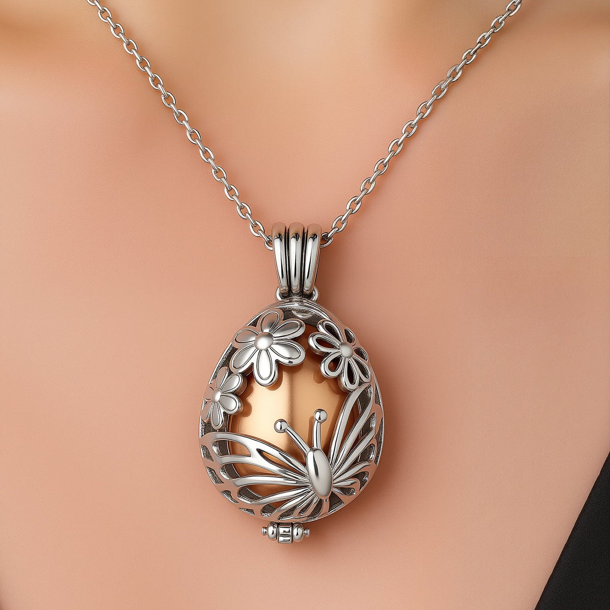 Teardrop Butterfly Pet Memorial Urn Necklace – Pet Keepsake Pendant