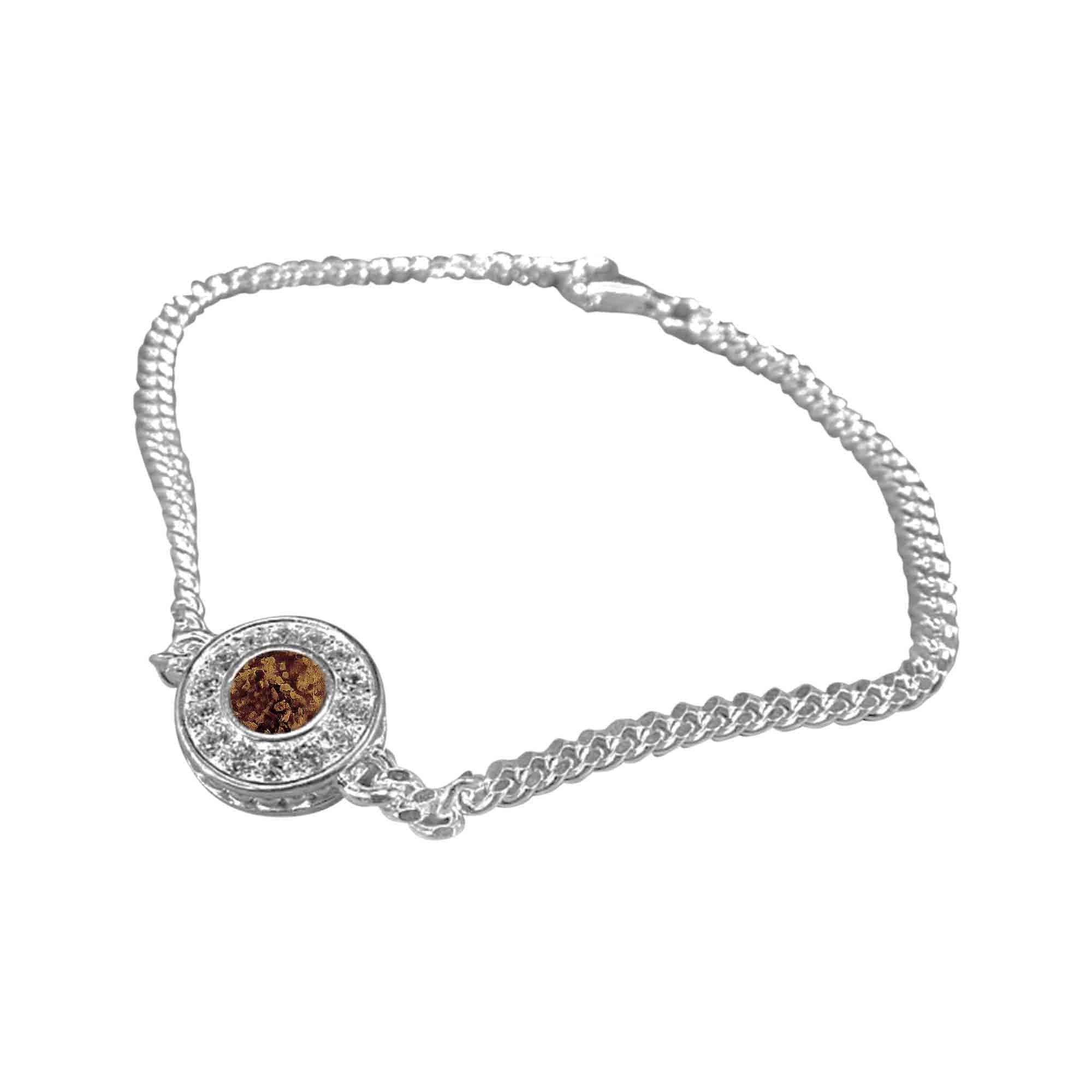 Solid Silver Bracelet with Surround