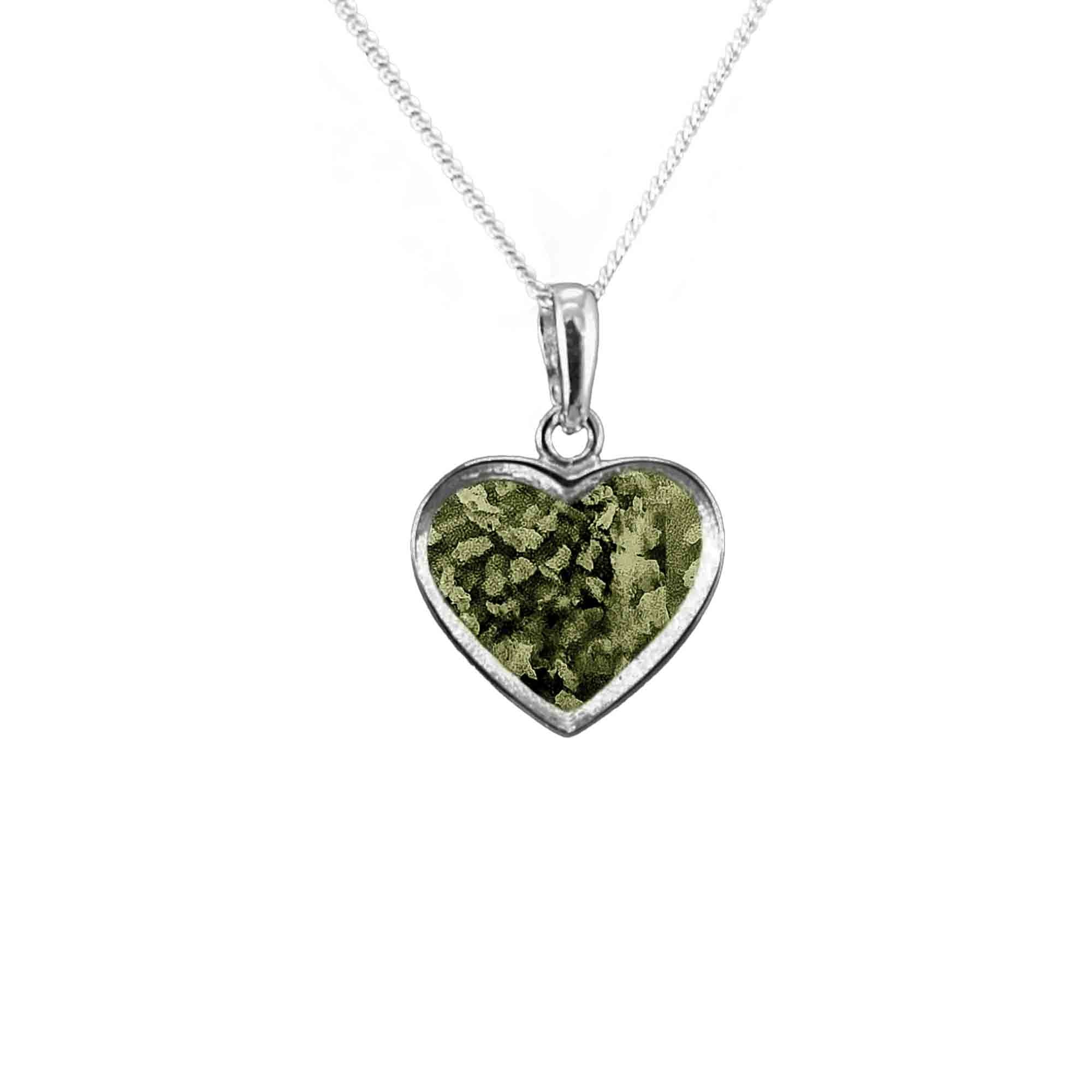 Back Heart Pendant Infused with Pet Ashes or Fur | Solid Silver