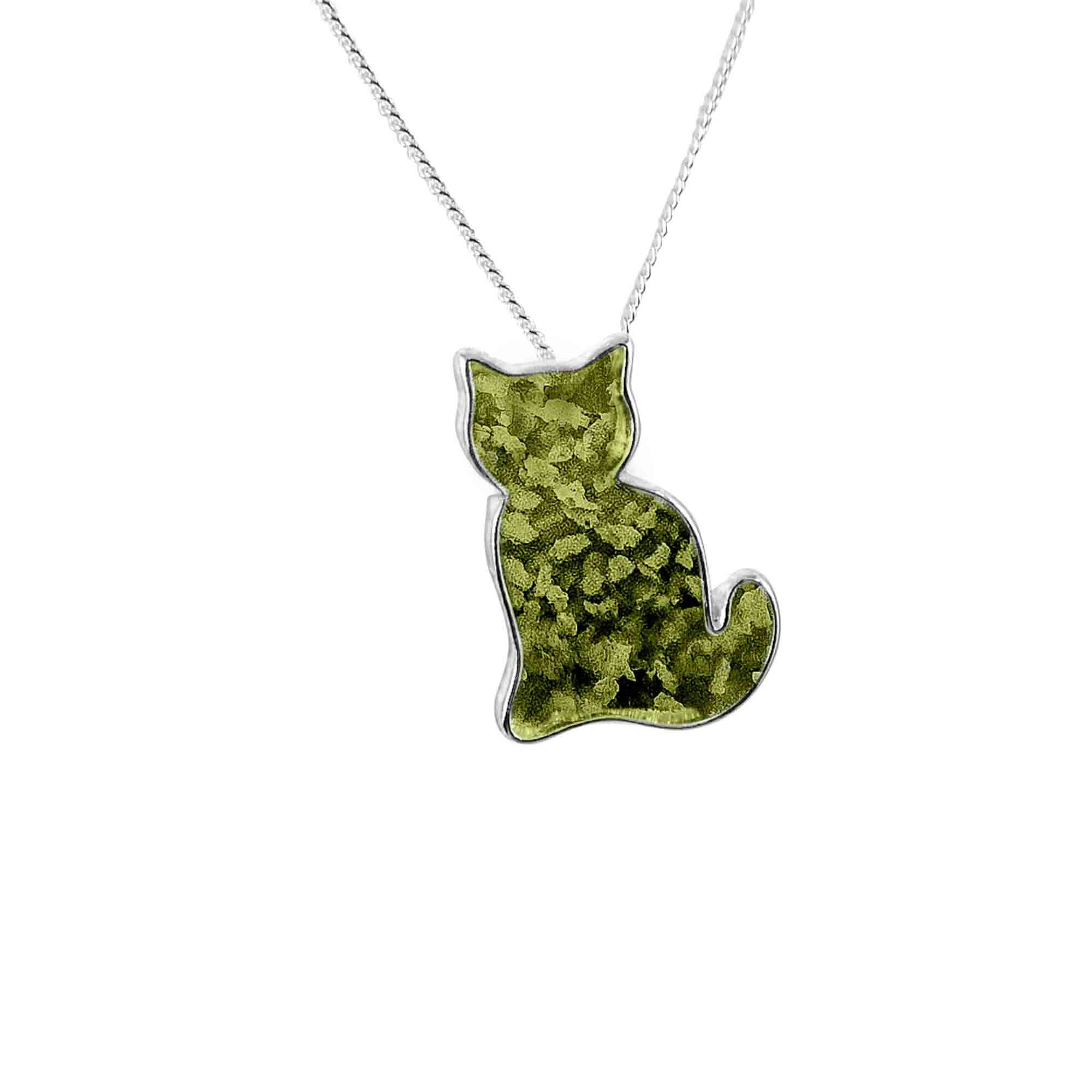 Cat Pendant Infused with Ashes or Fur | Solid Silver