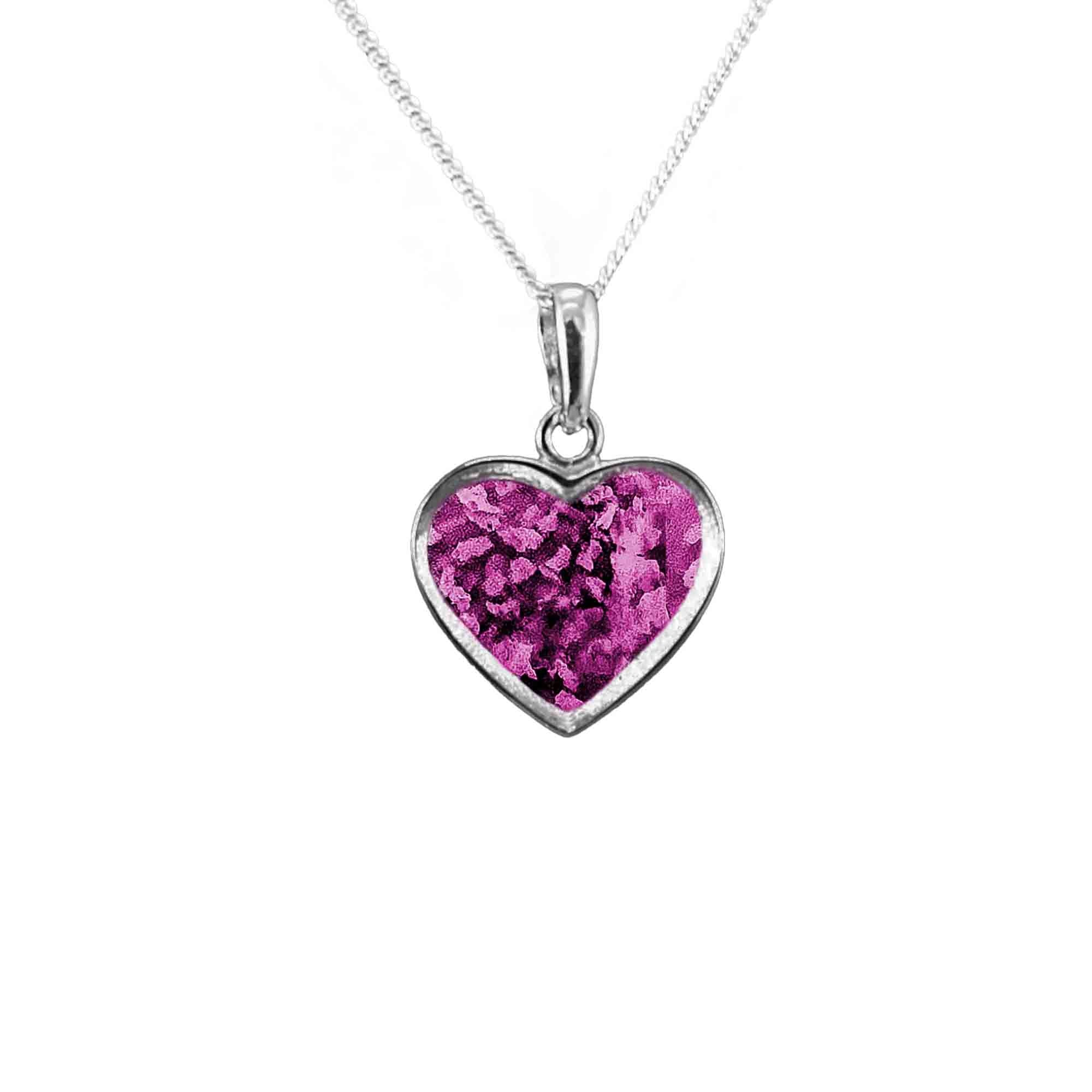Back Heart Pendant Infused with Pet Ashes or Fur | Solid Silver