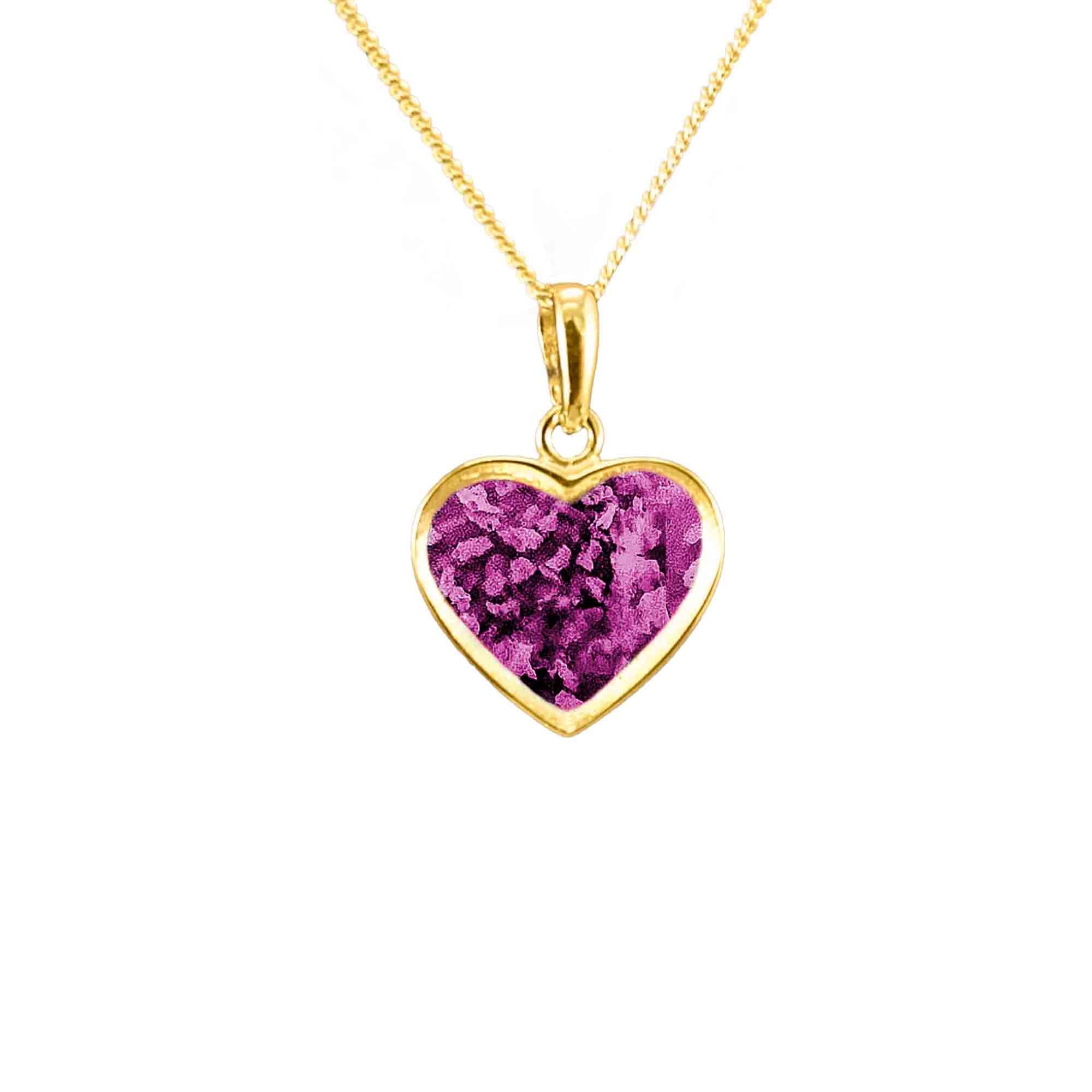 Heart Memorial Pendant Infused with Pet Ashes or Fur | Solid Gold