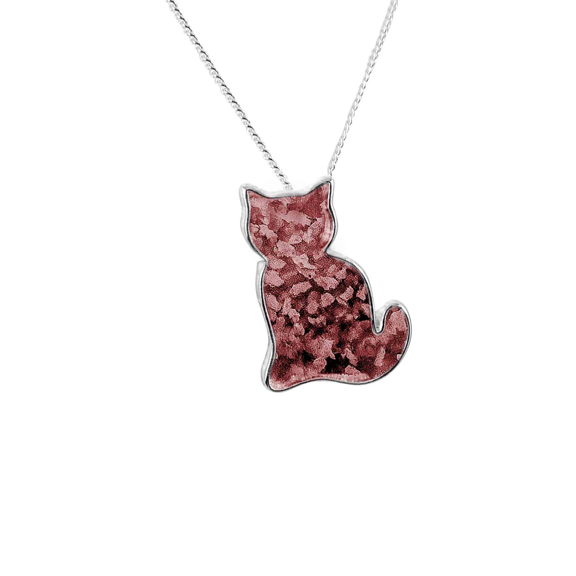 Cat Pendant Infused with Ashes or Fur | Solid Silver