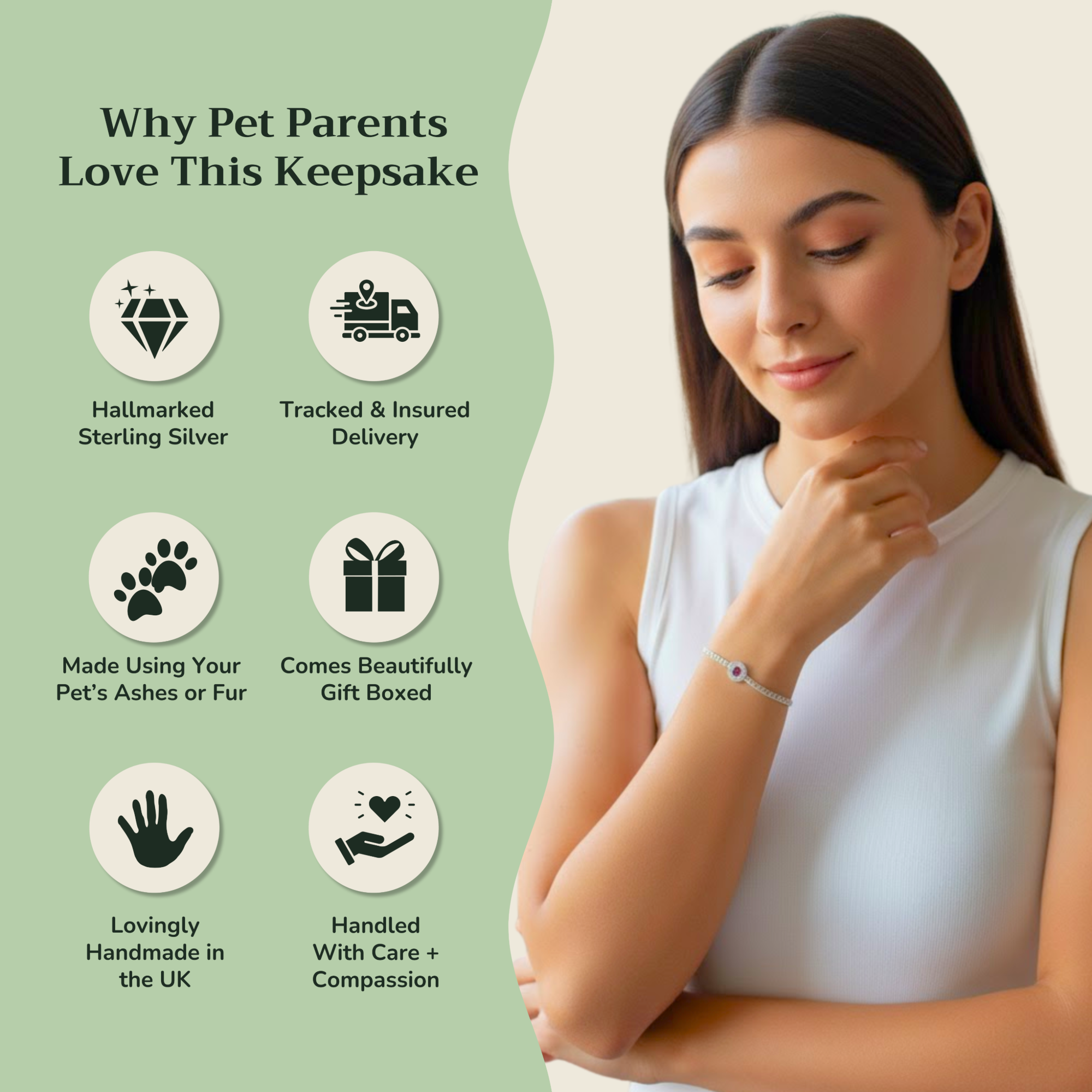 Solid Silver Bracelet with Surround