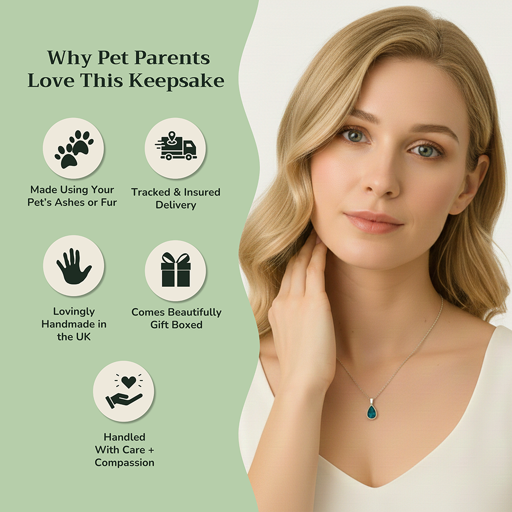 Pet Ashes / Fur Infused Pear Pendant