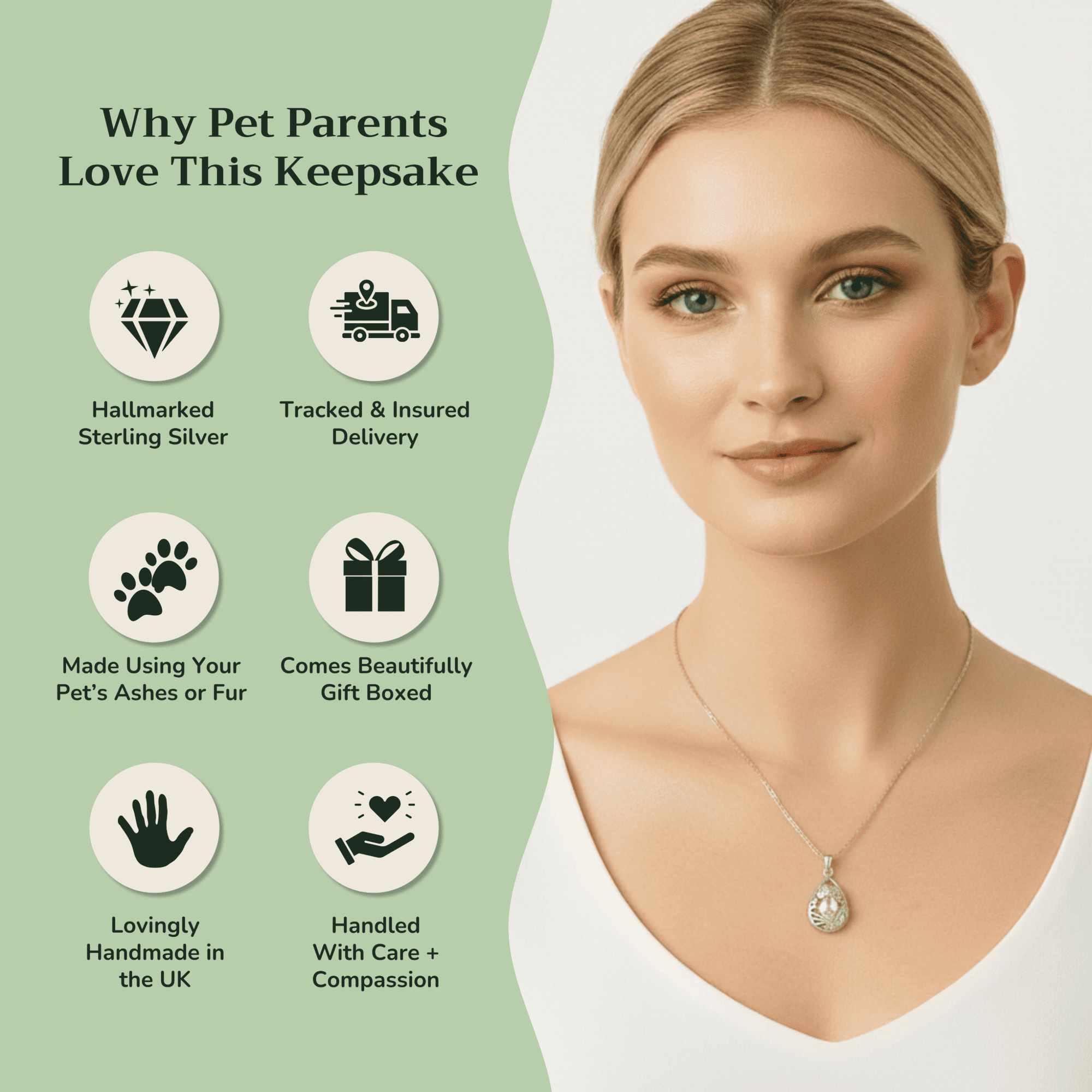 Teardrop Butterfly Pet Memorial Urn Necklace – Pet Keepsake Pendant