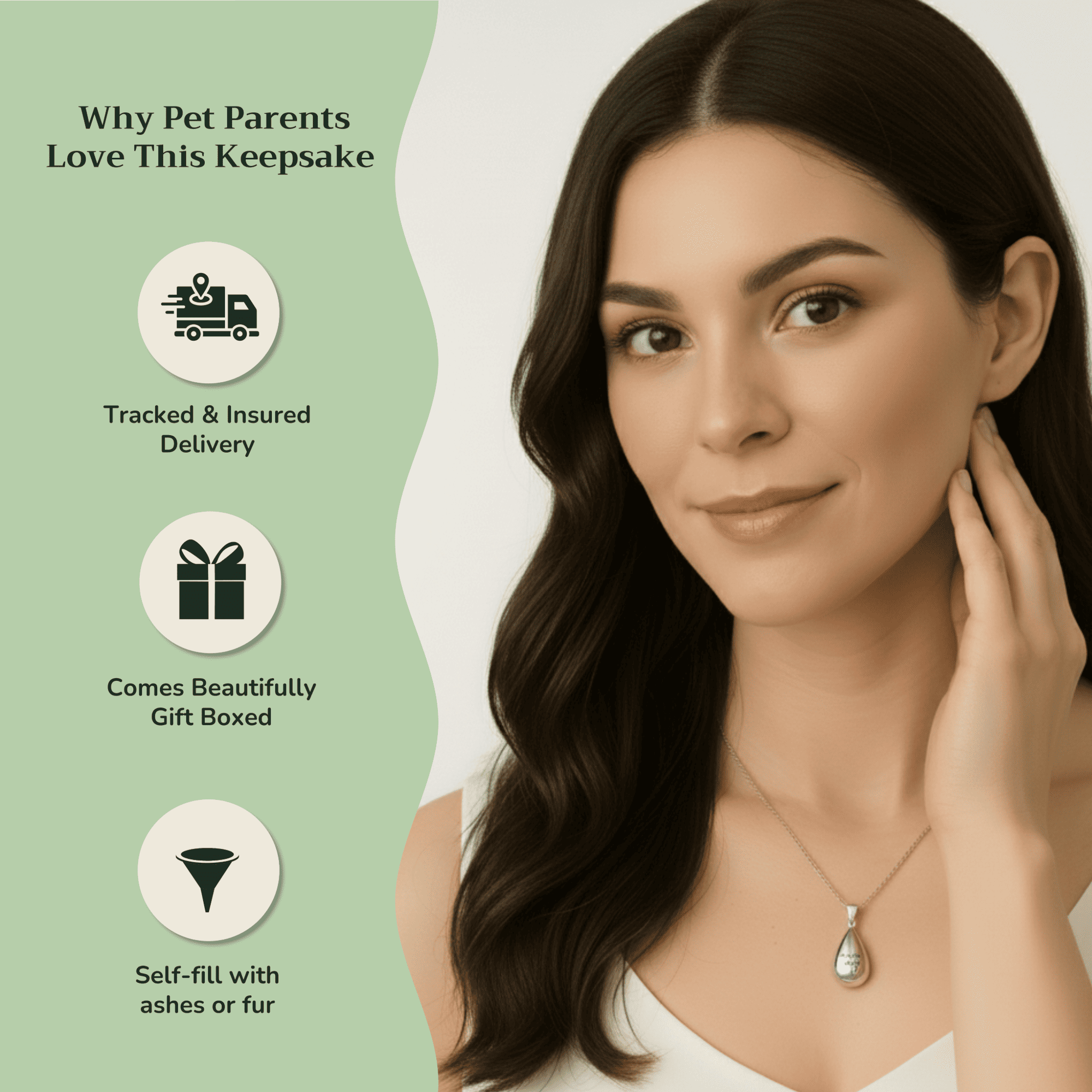 Teardrop Urn Necklace – Keepsake Pet Ash Holder