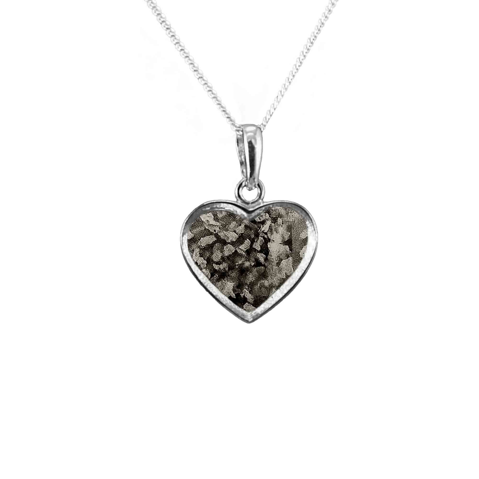 Back Heart Pendant Infused with Pet Ashes or Fur | Solid Silver