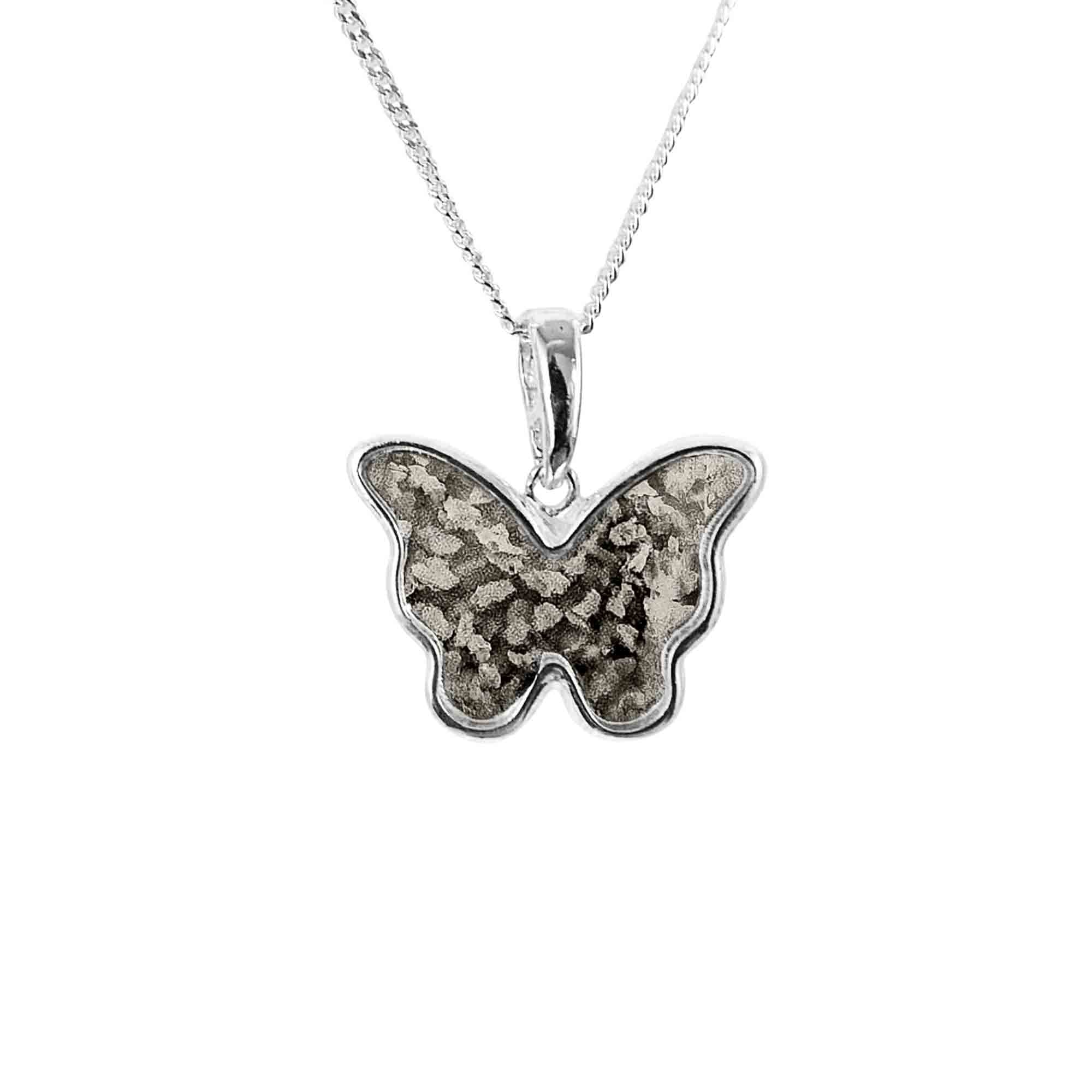 Butterfly Necklace Infused with Pet Ashes or Fur | Solid Silver