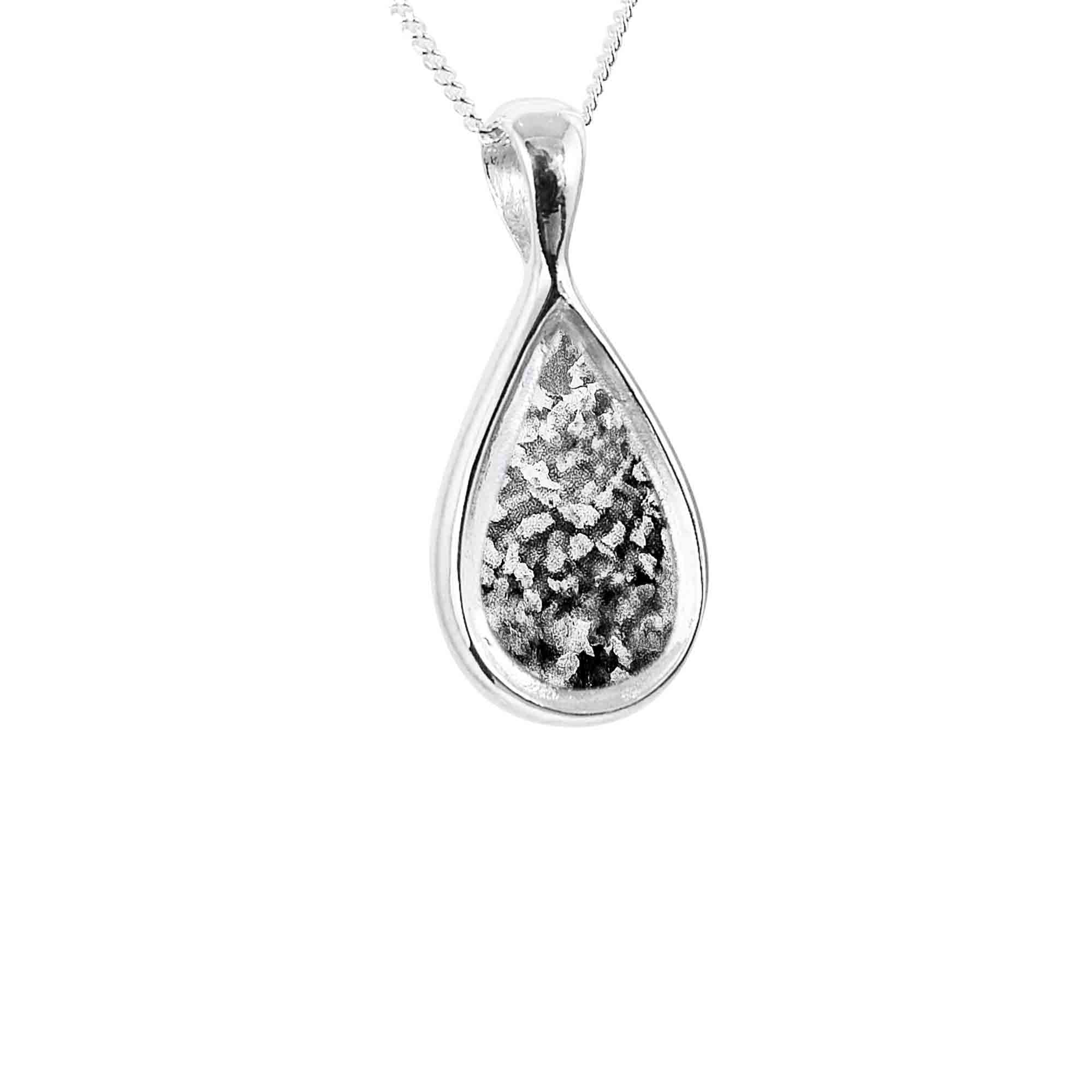 Pear Shaped Pendant Infused with Pet Ashes or Fur | Solid Silver