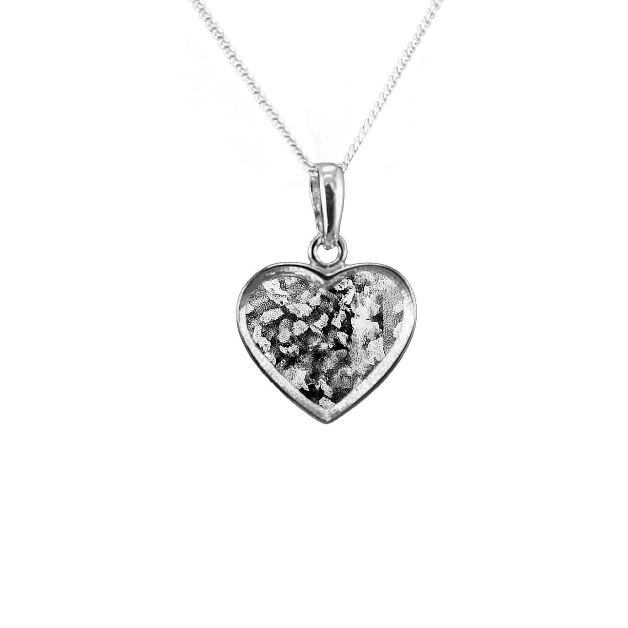 Back Heart Pendant Infused with Pet Ashes or Fur | Solid Silver