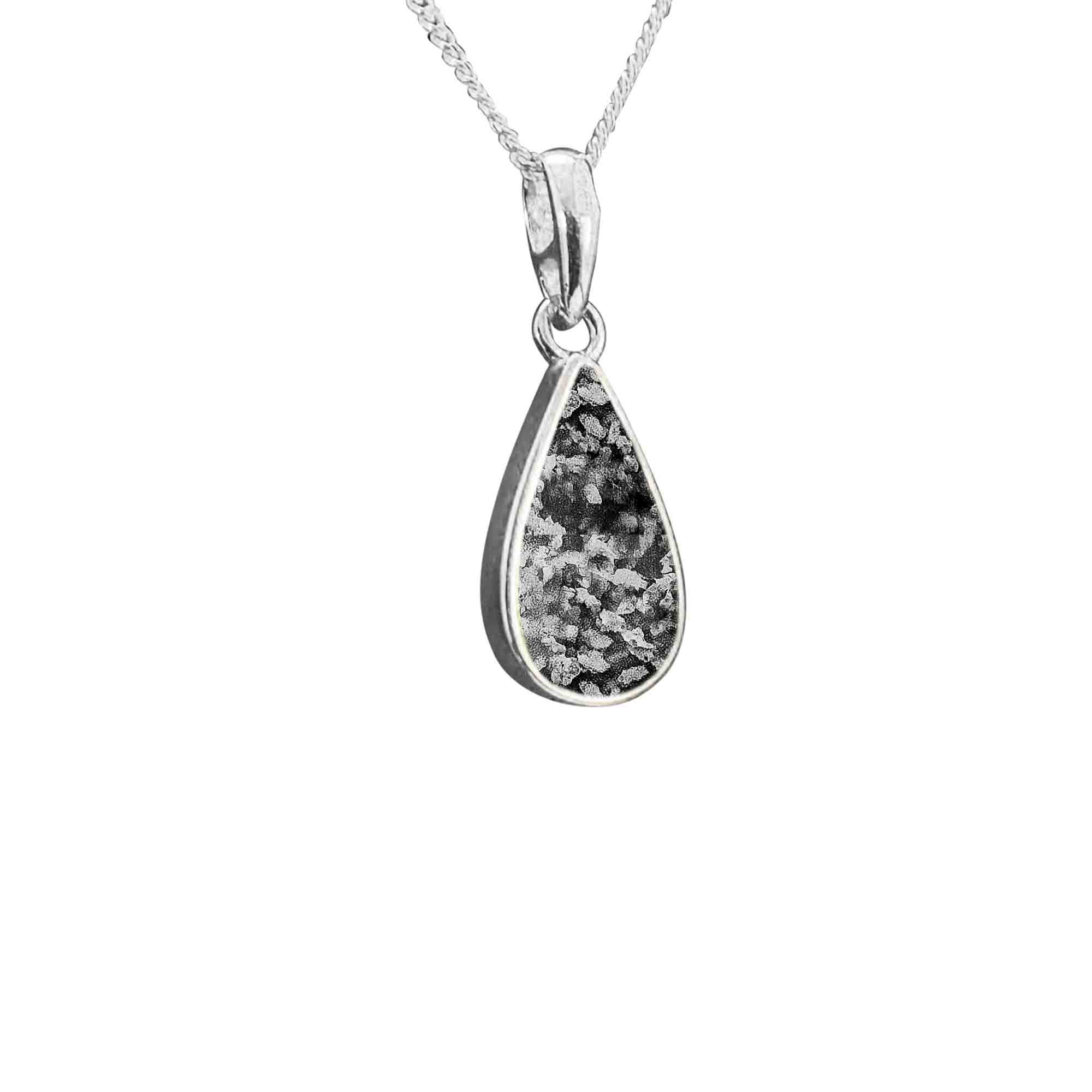 Pet Ashes / Fur Infused Tear Pendant | Solid Silver