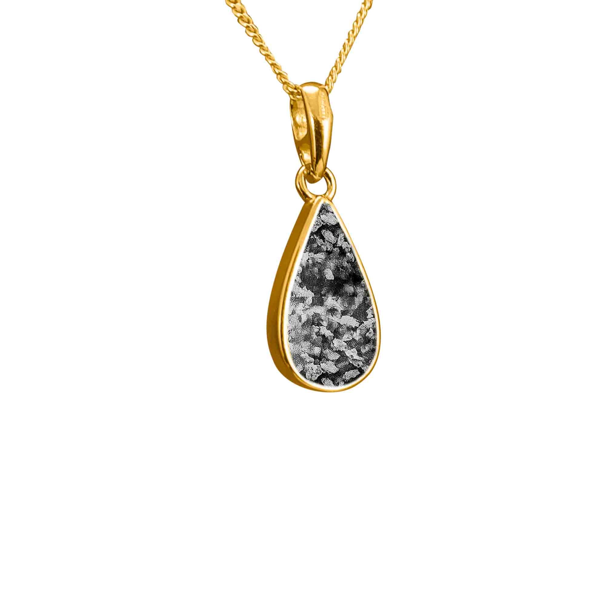 Pear Shape Pendant Infused with Pet Ashes or Fur | Solid Gold