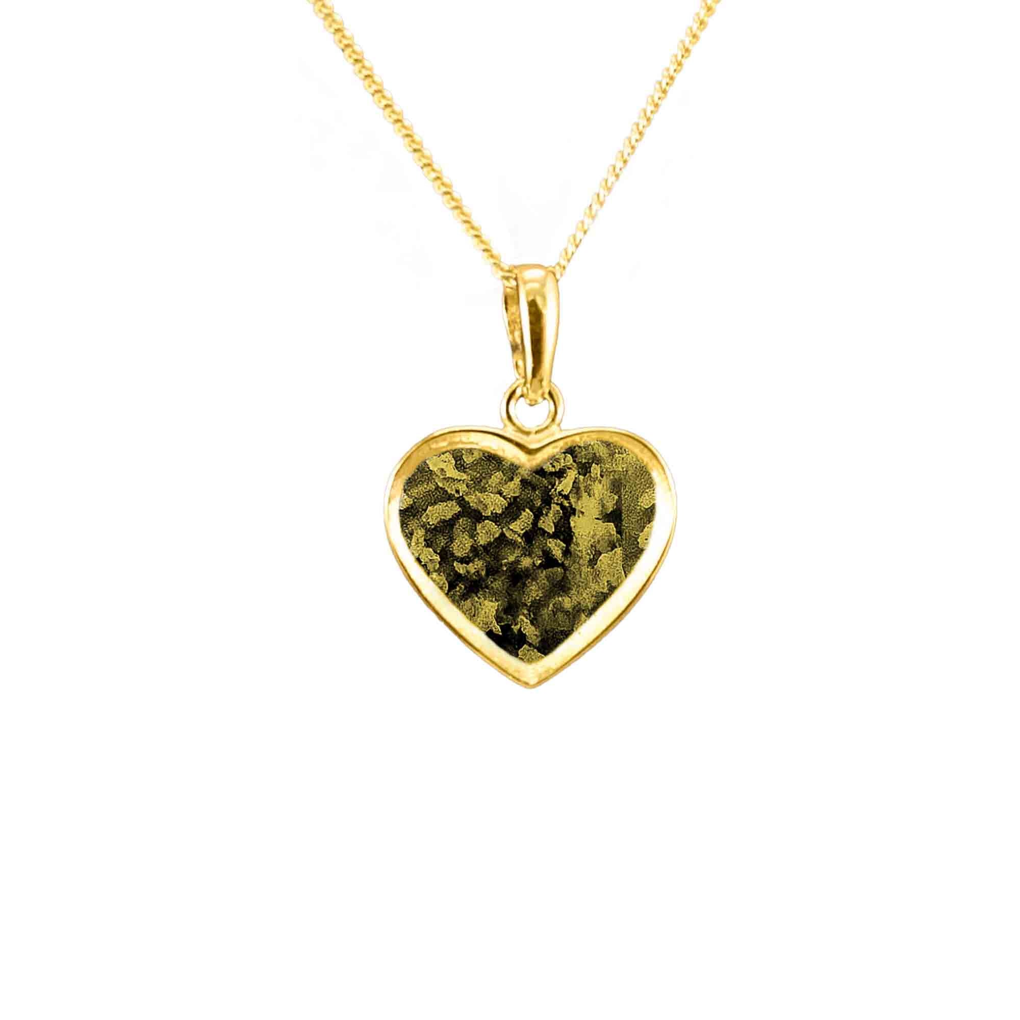 Heart Memorial Pendant Infused with Pet Ashes or Fur | Solid Gold