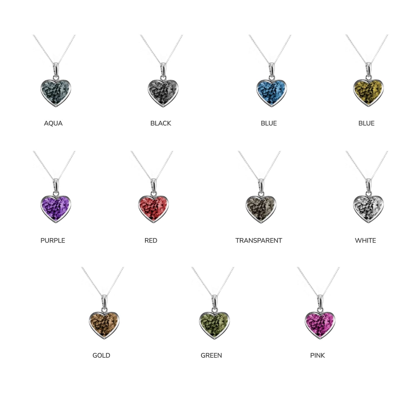 Back Heart Pendant Infused with Pet Ashes or Fur | Solid Silver