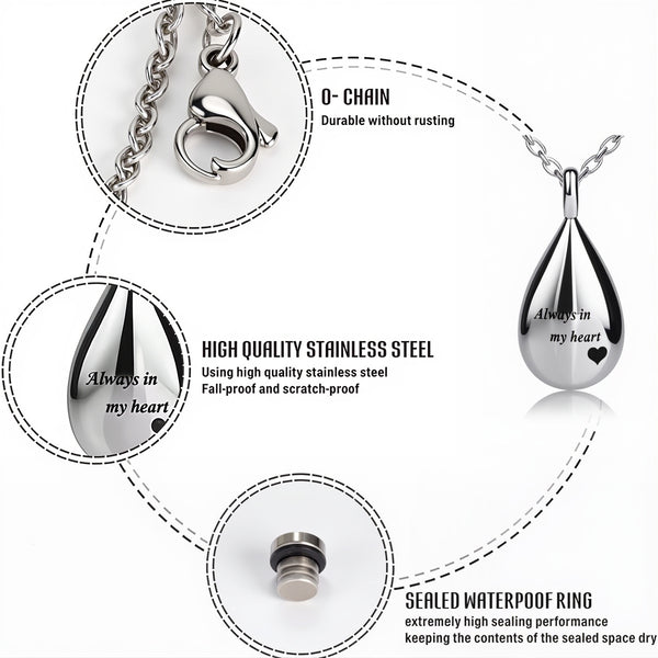 Teardrop Urn Necklace – Keepsake Pet Ash Holder