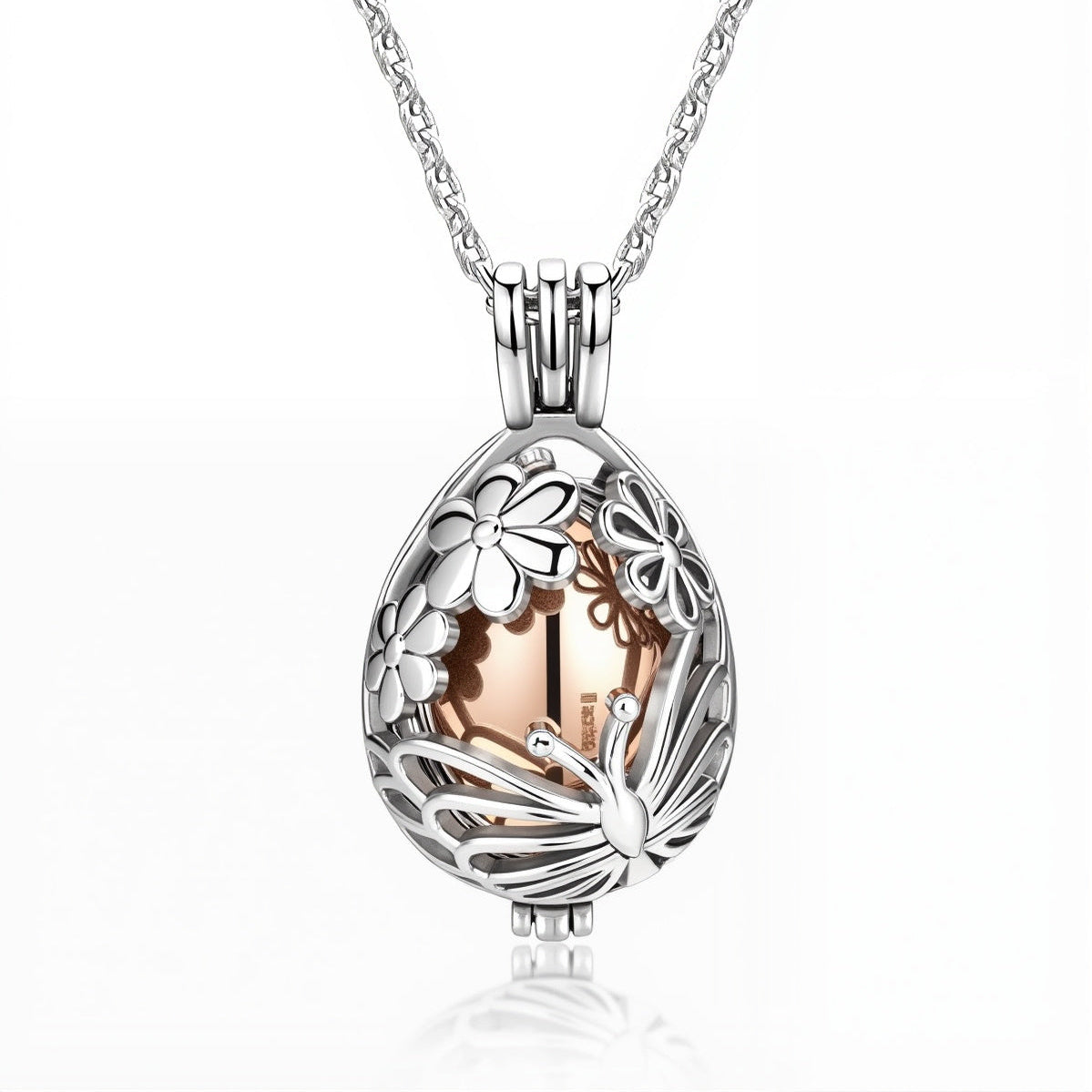 Teardrop Butterfly Pet Memorial Urn Necklace – Pet Keepsake Pendant