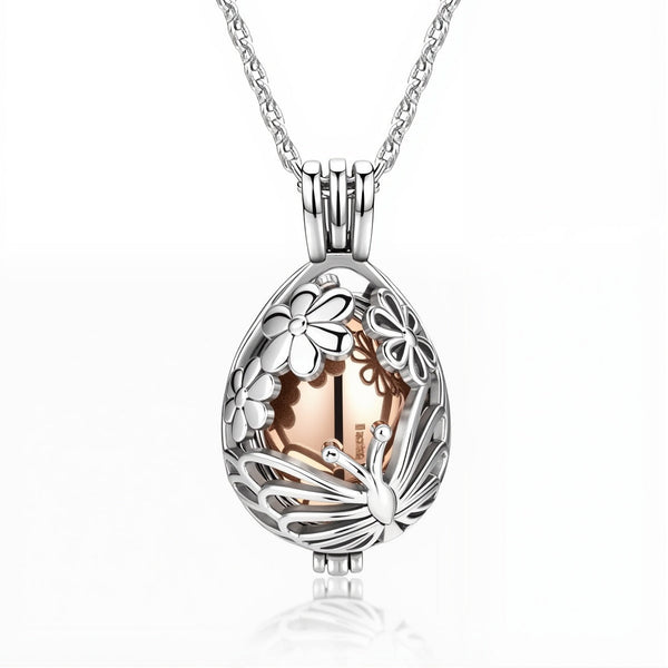 Teardrop Butterfly Pet Memorial Urn Necklace – Pet Keepsake Pendant