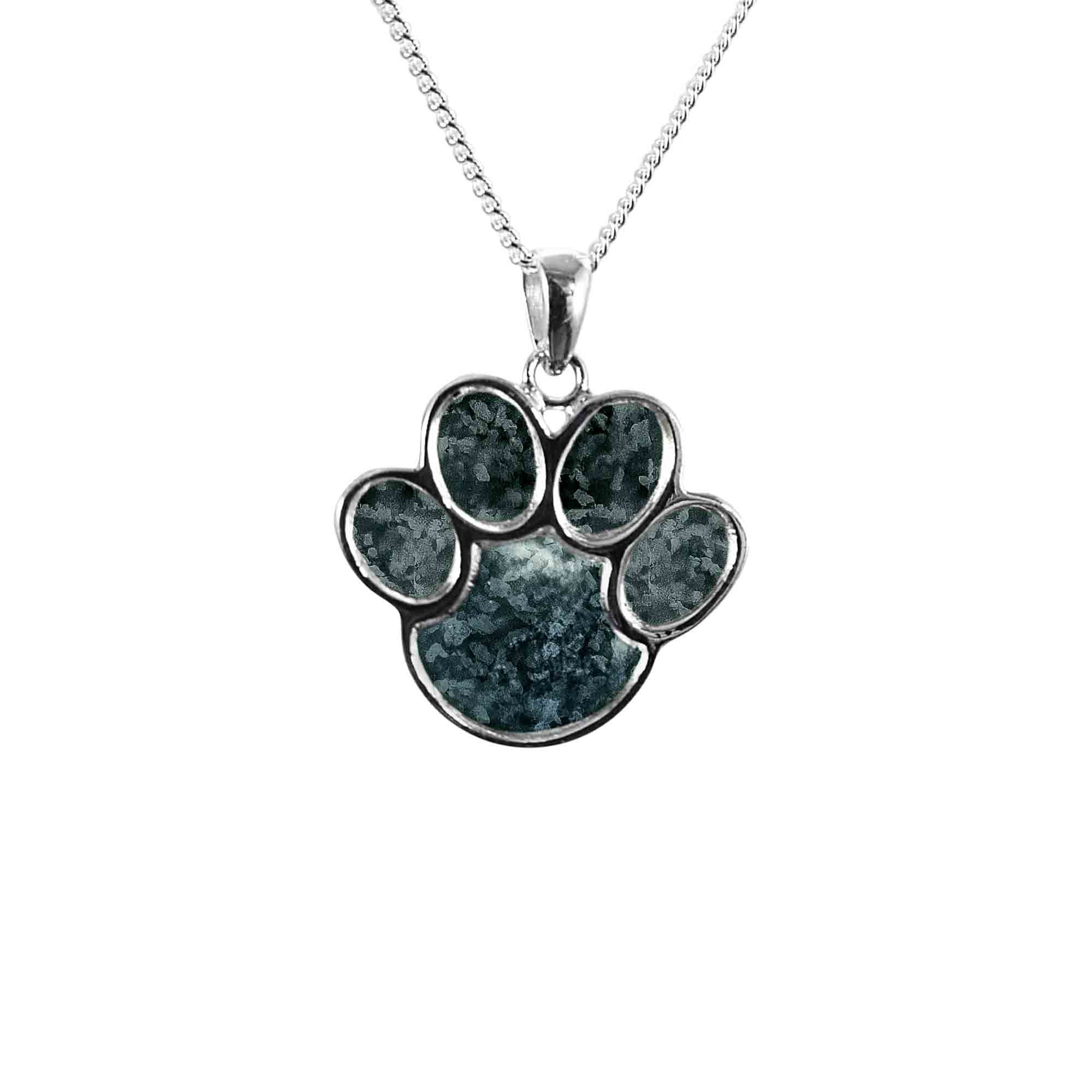 Animal Paw Pendant Infused with Pet Ashes or Fur | Solid Silver