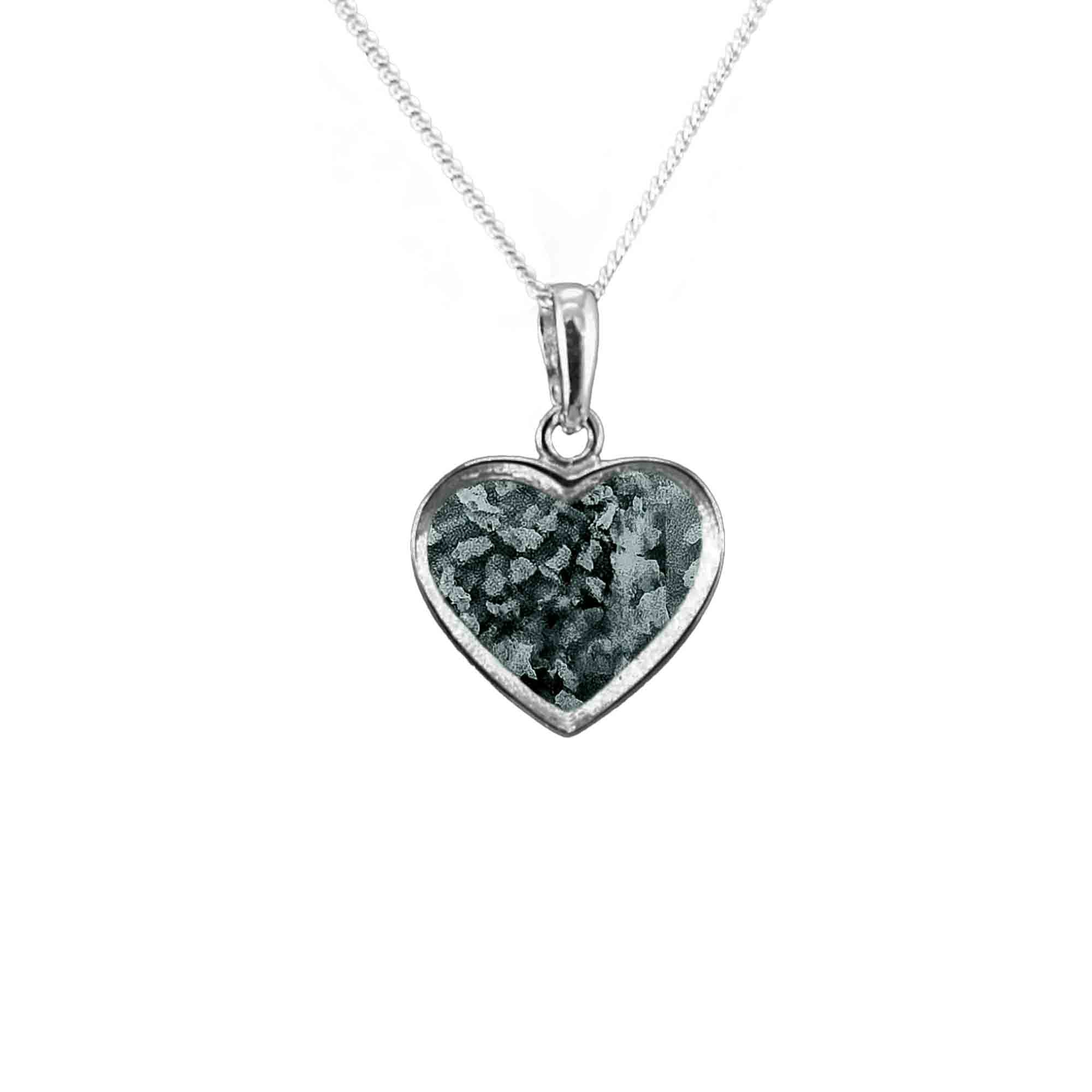 Back Heart Pendant Infused with Pet Ashes or Fur | Solid Silver