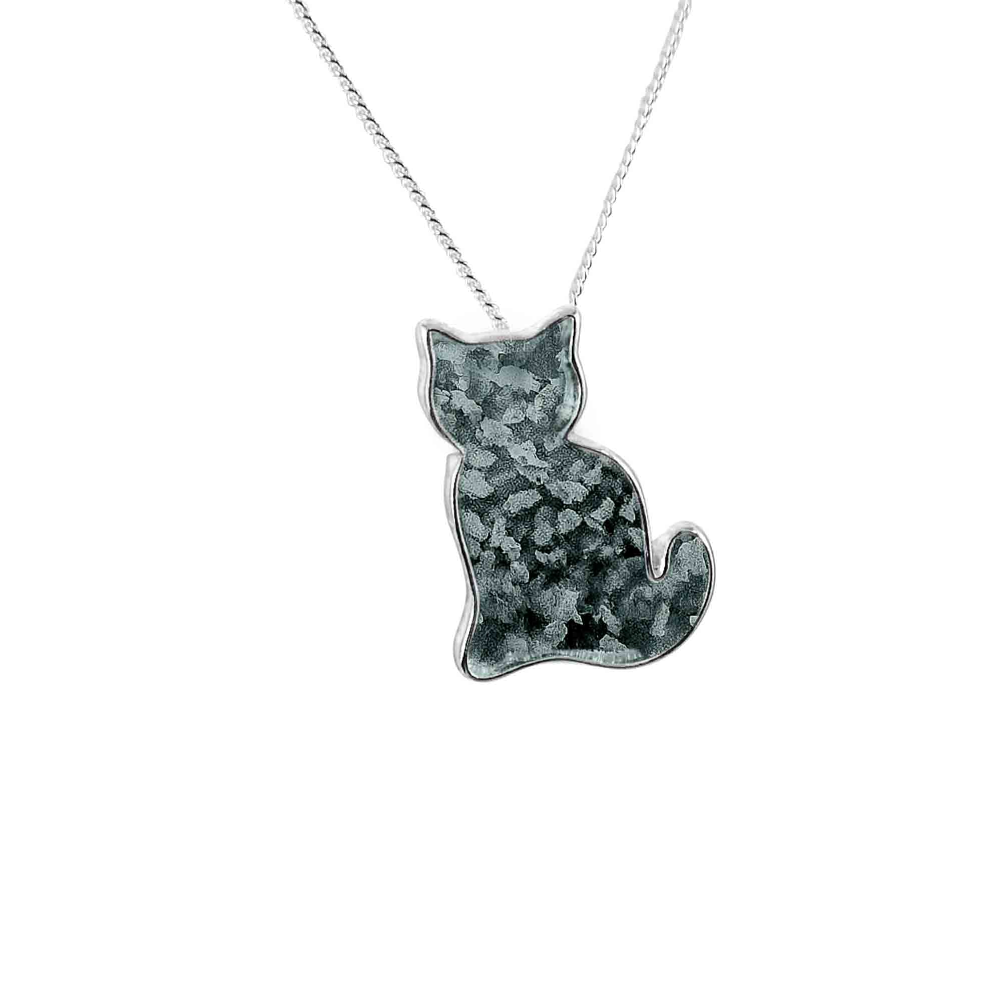 Cat Pendant Infused with Ashes or Fur | Solid Silver