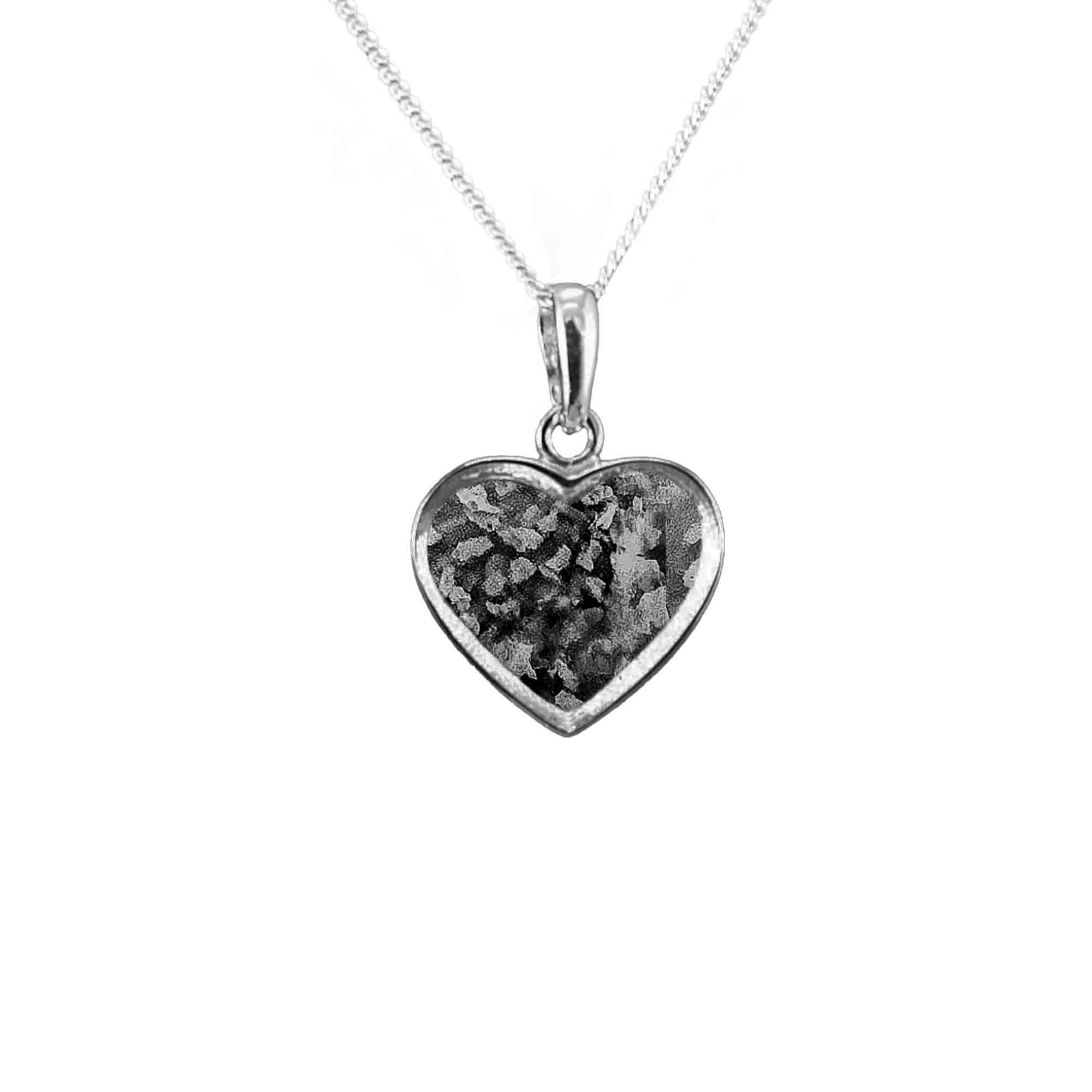 Back Heart Pendant Infused with Pet Ashes or Fur | Solid Silver