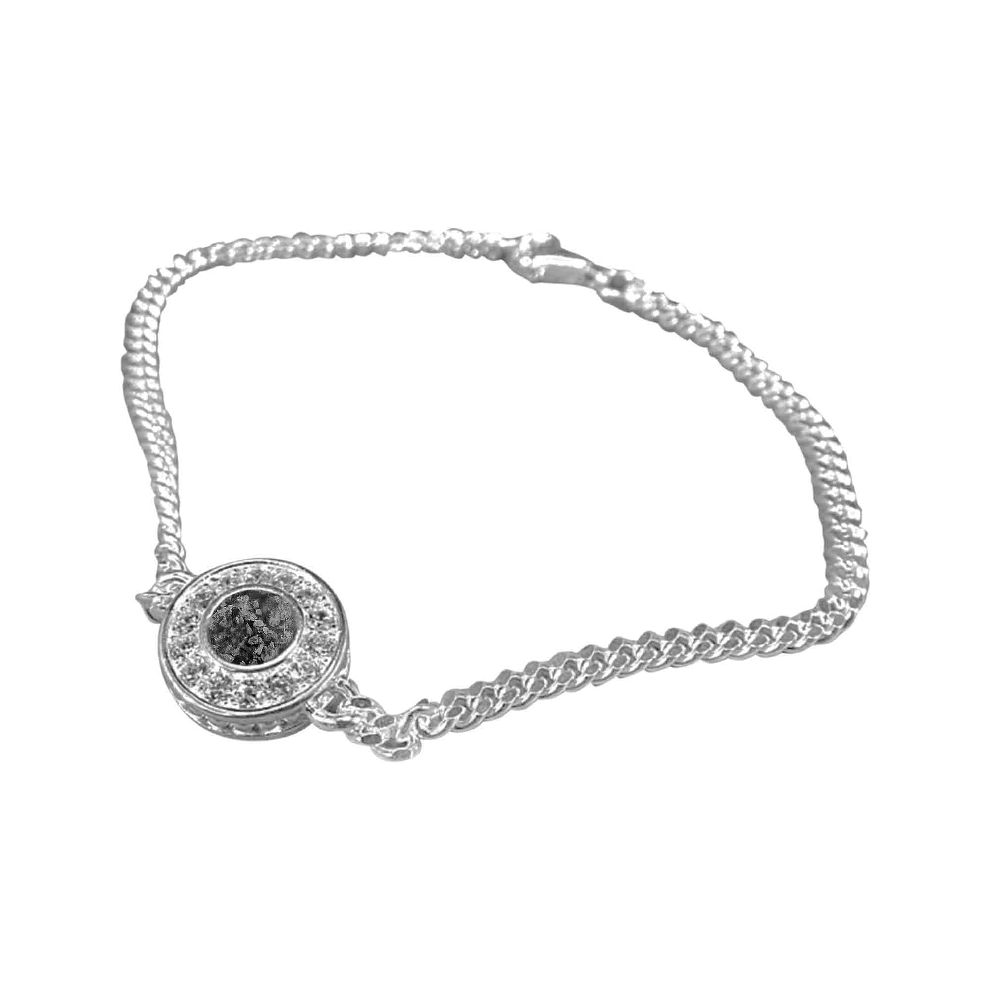 Solid Silver Bracelet with Surround