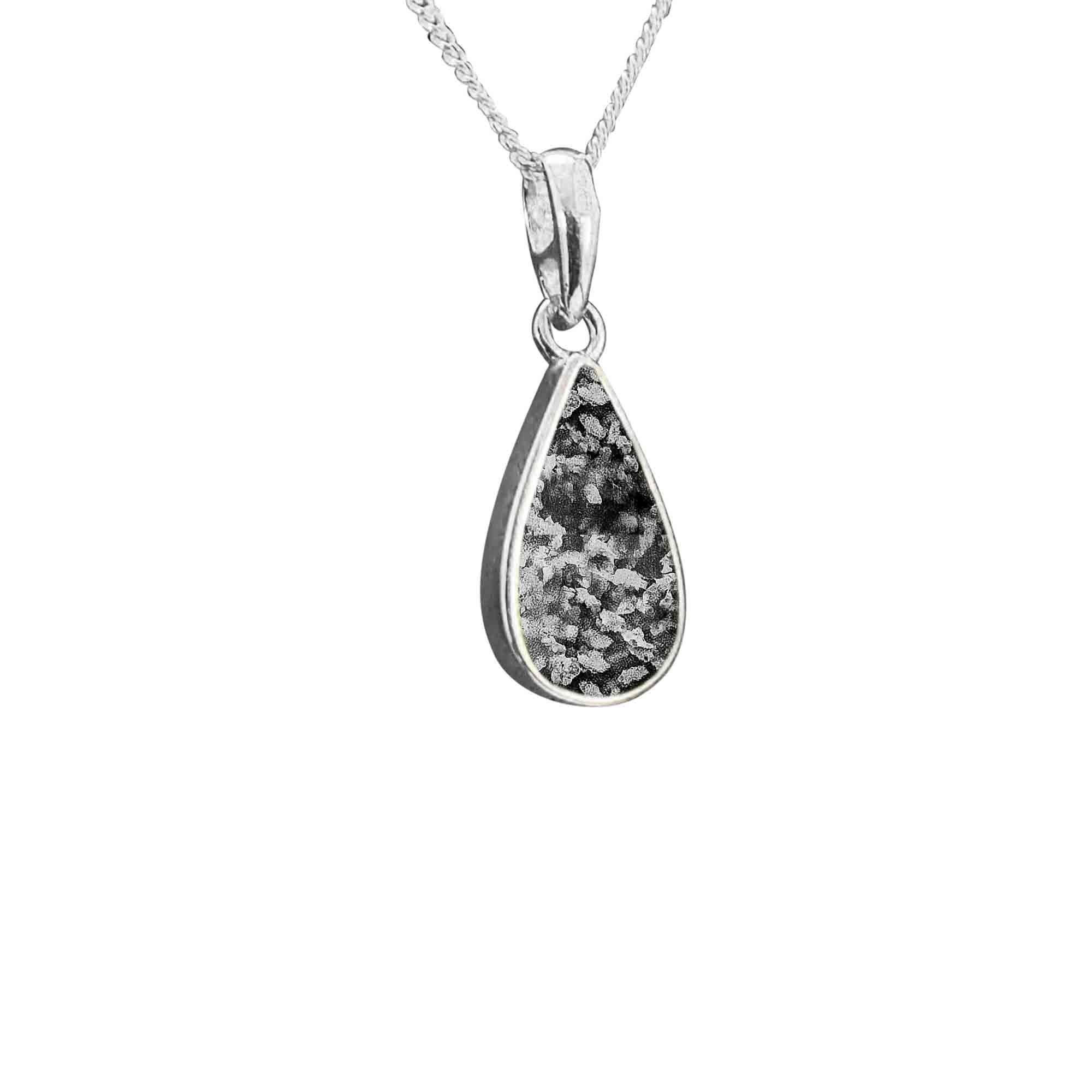 Pet Ashes / Fur Infused Tear Pendant | Solid Silver