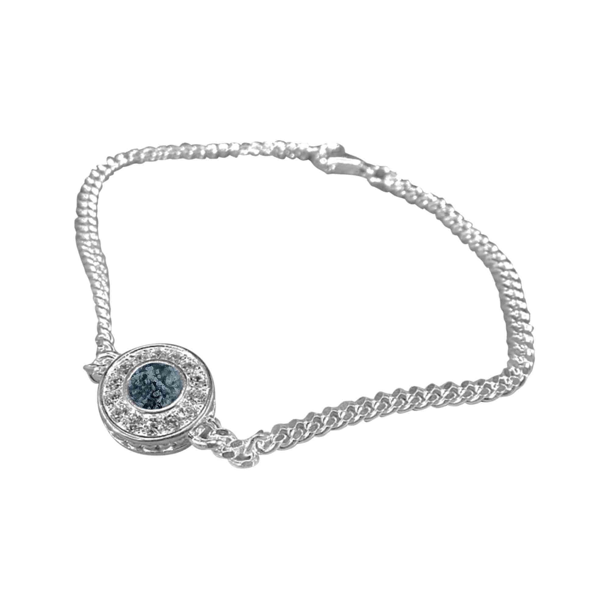 Solid Silver Bracelet with Surround