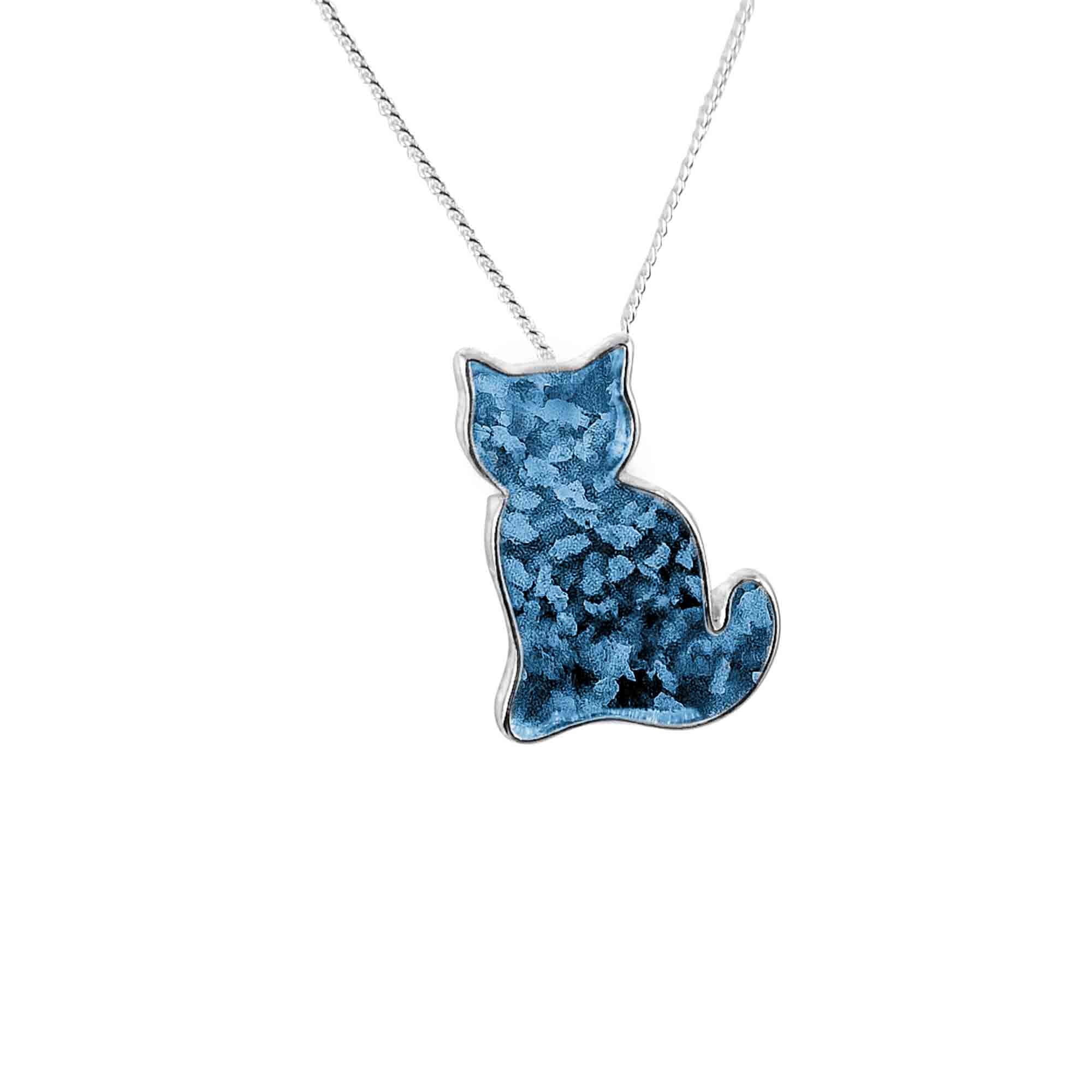 Cat Pendant Infused with Ashes or Fur | Solid Silver
