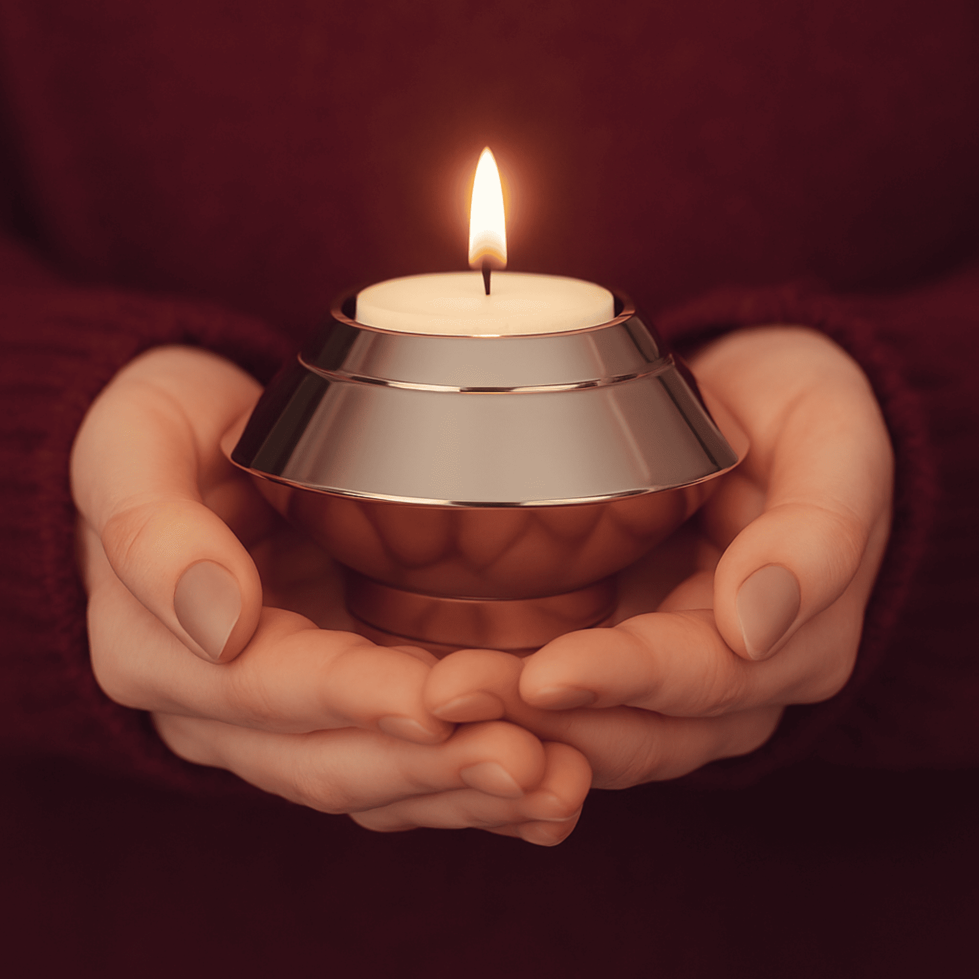 Stainless Steel Candle-Holder Mini Urn – Pet Keepsake Cremation Ash Holder