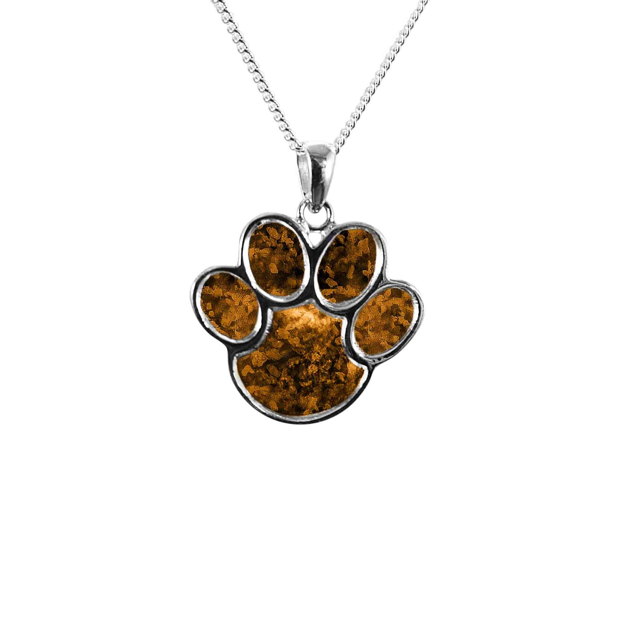 Animal Paw Pendant Infused with Pet Ashes or Fur | Solid Silver