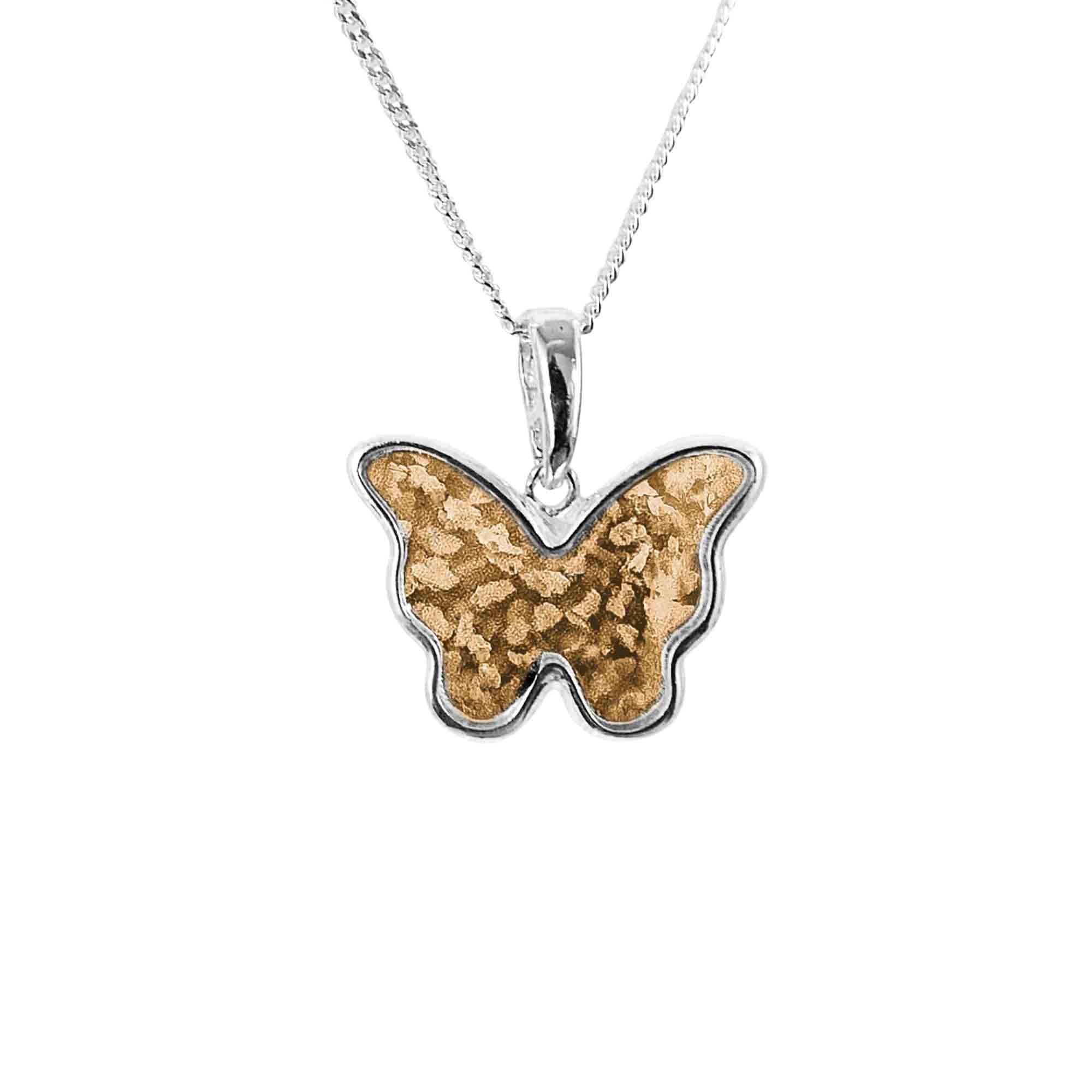 Butterfly Necklace Infused with Pet Ashes or Fur | Solid Silver