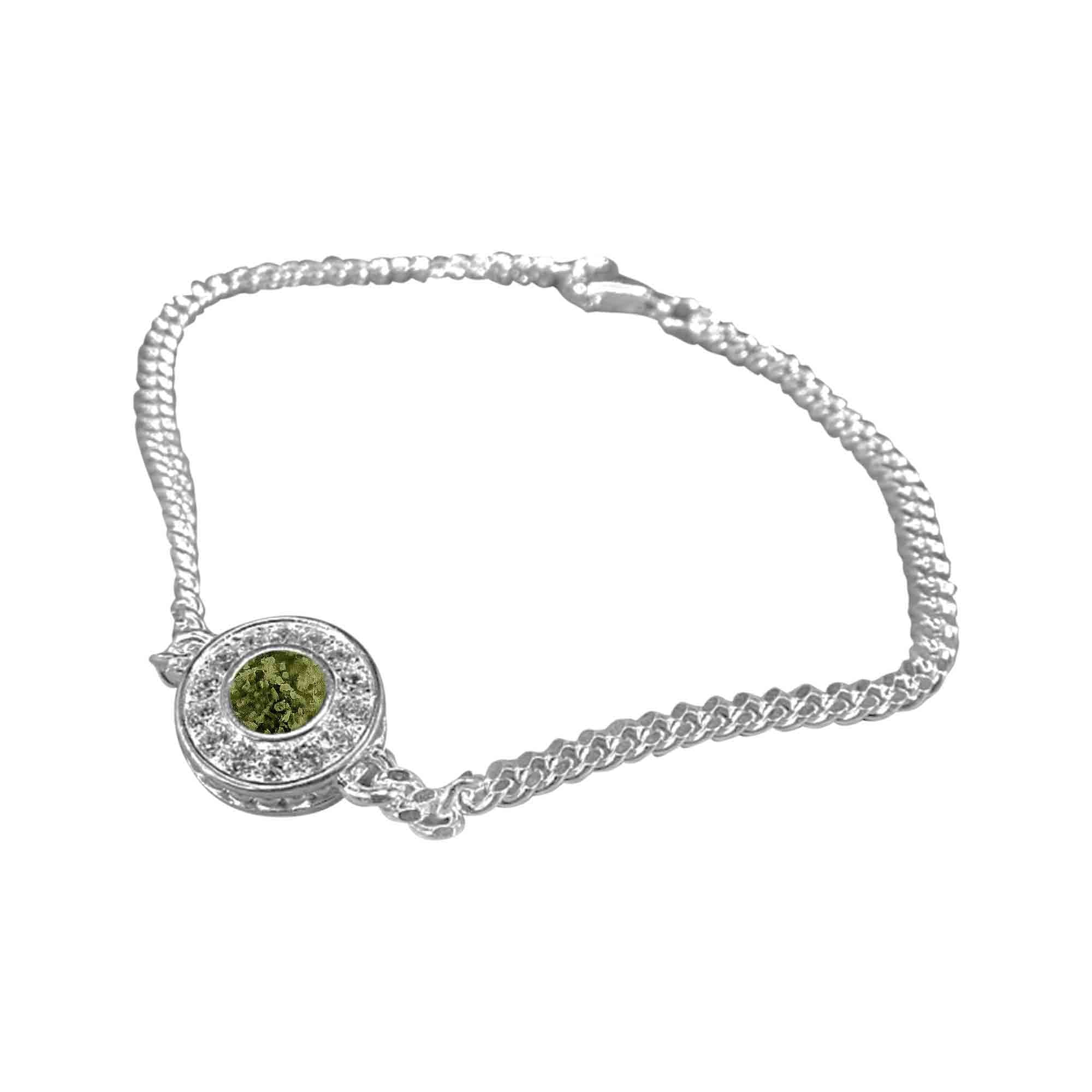 Solid Silver Bracelet with Surround