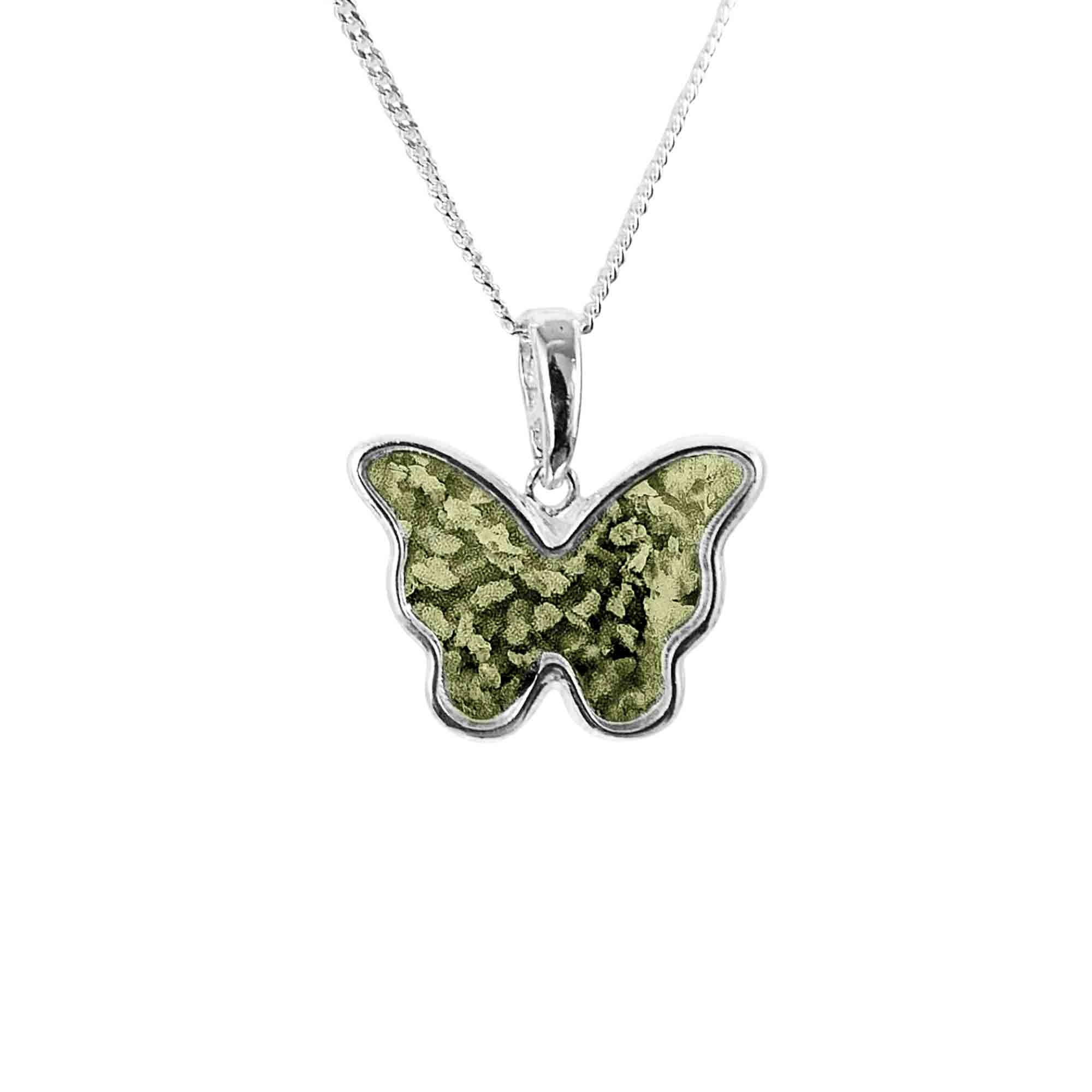 Butterfly Necklace Infused with Pet Ashes or Fur | Solid Silver