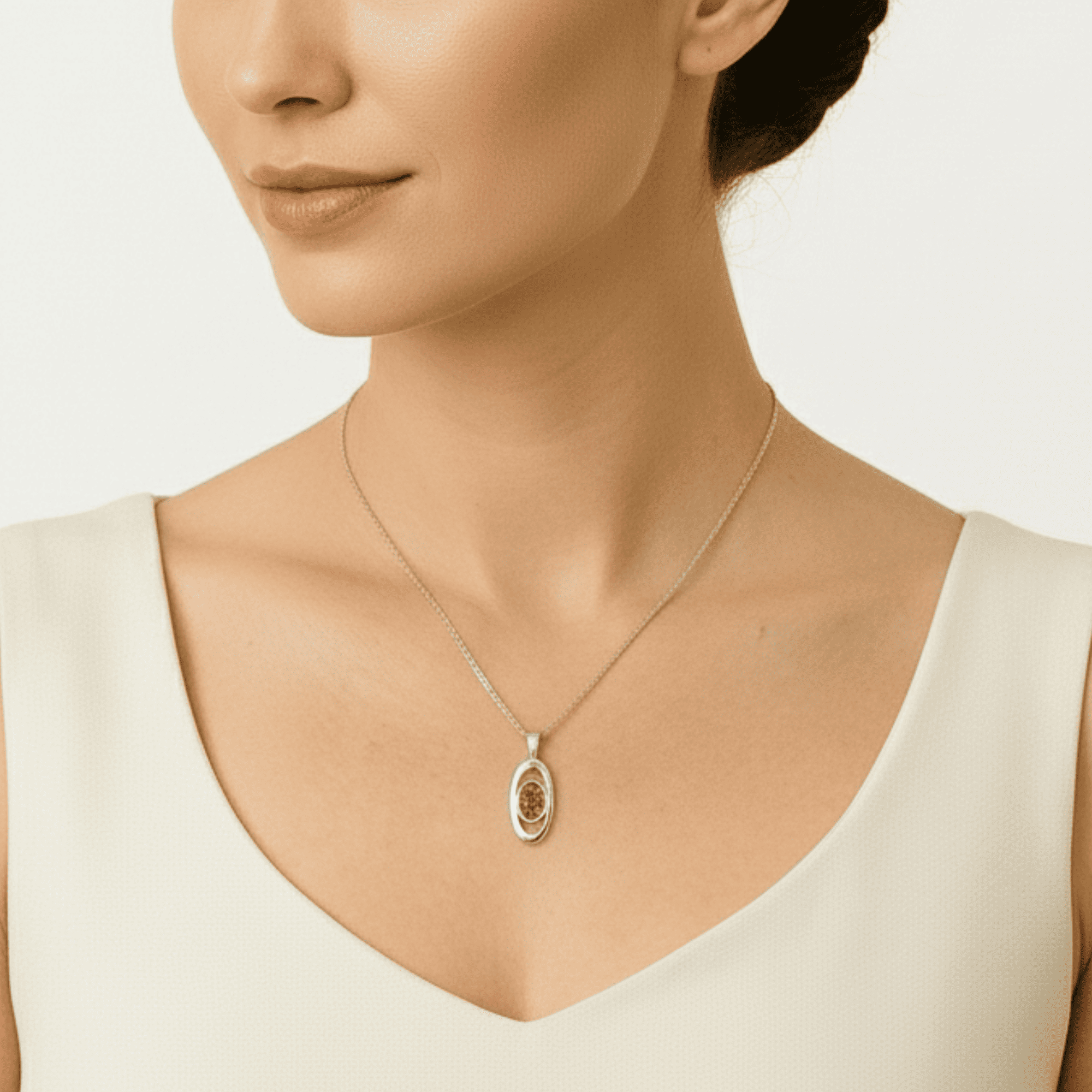 Hoop Pendant Infused with Ashes or Fur | Solid Silver