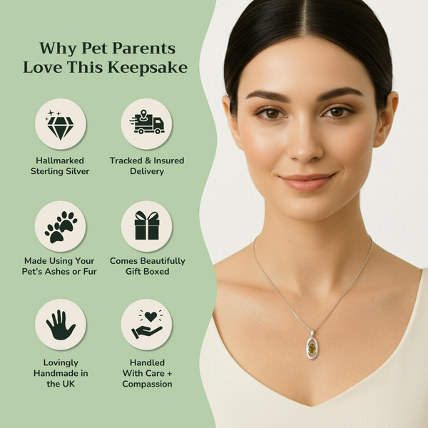 Hoop Pendant Infused with Ashes or Fur | Solid Silver