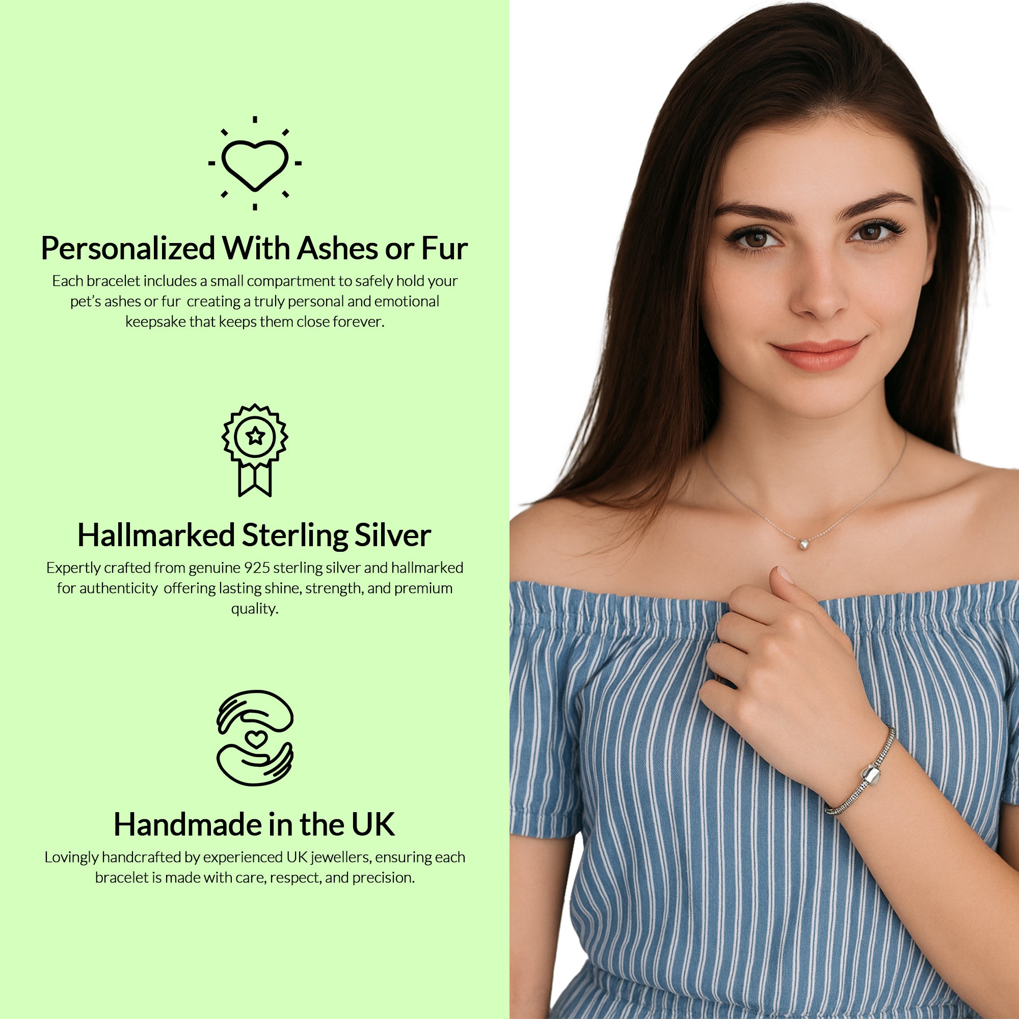 Pet Ashes Keepsake Bracelet | Classic Bucket Buckle Bracelet