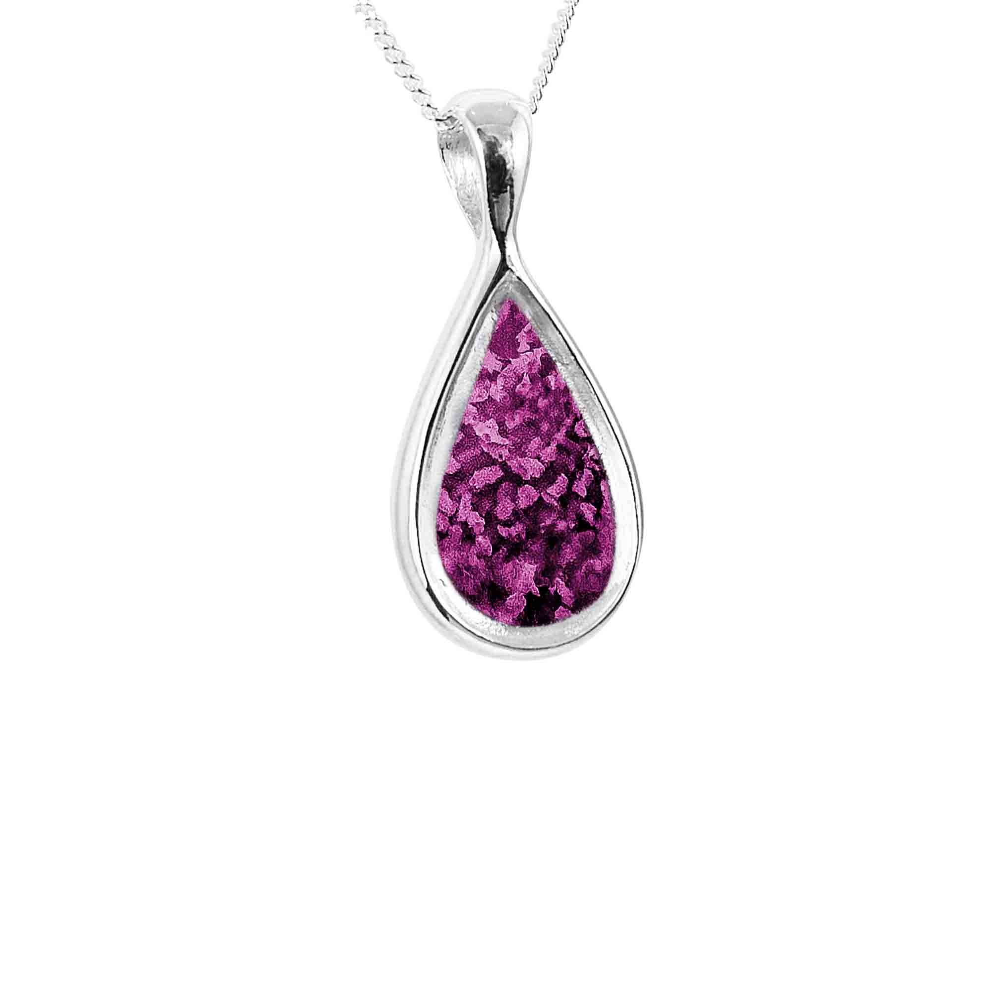 Pear Shaped Pendant Infused with Pet Ashes or Fur | Solid Silver