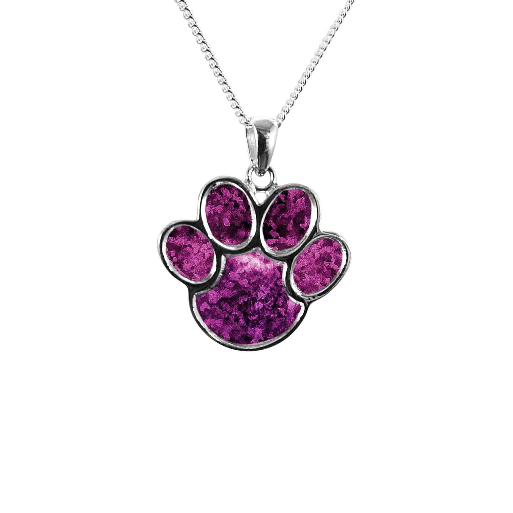 Animal Paw Pendant Infused with Pet Ashes or Fur | Solid Silver