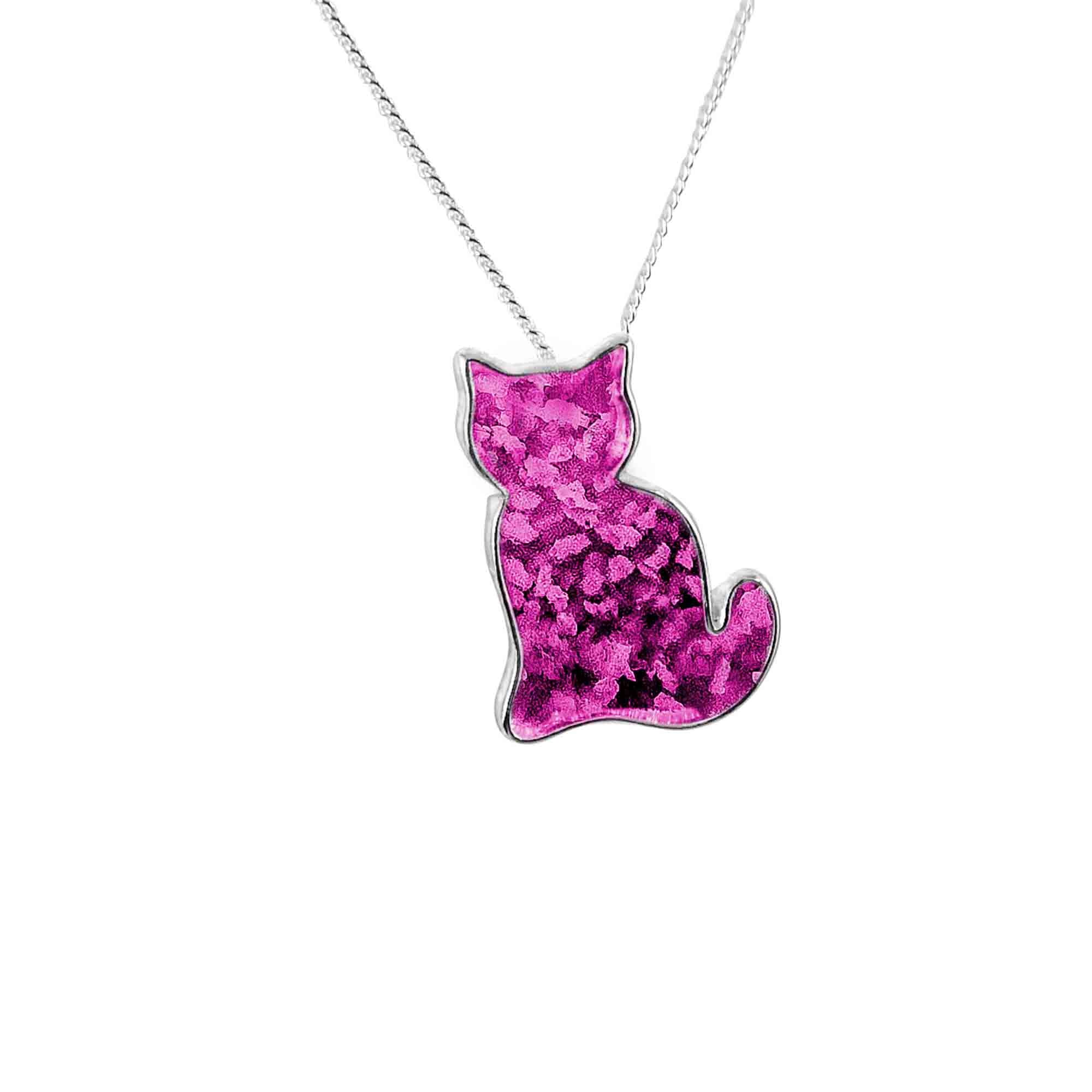 Cat Pendant Infused with Ashes or Fur | Solid Silver