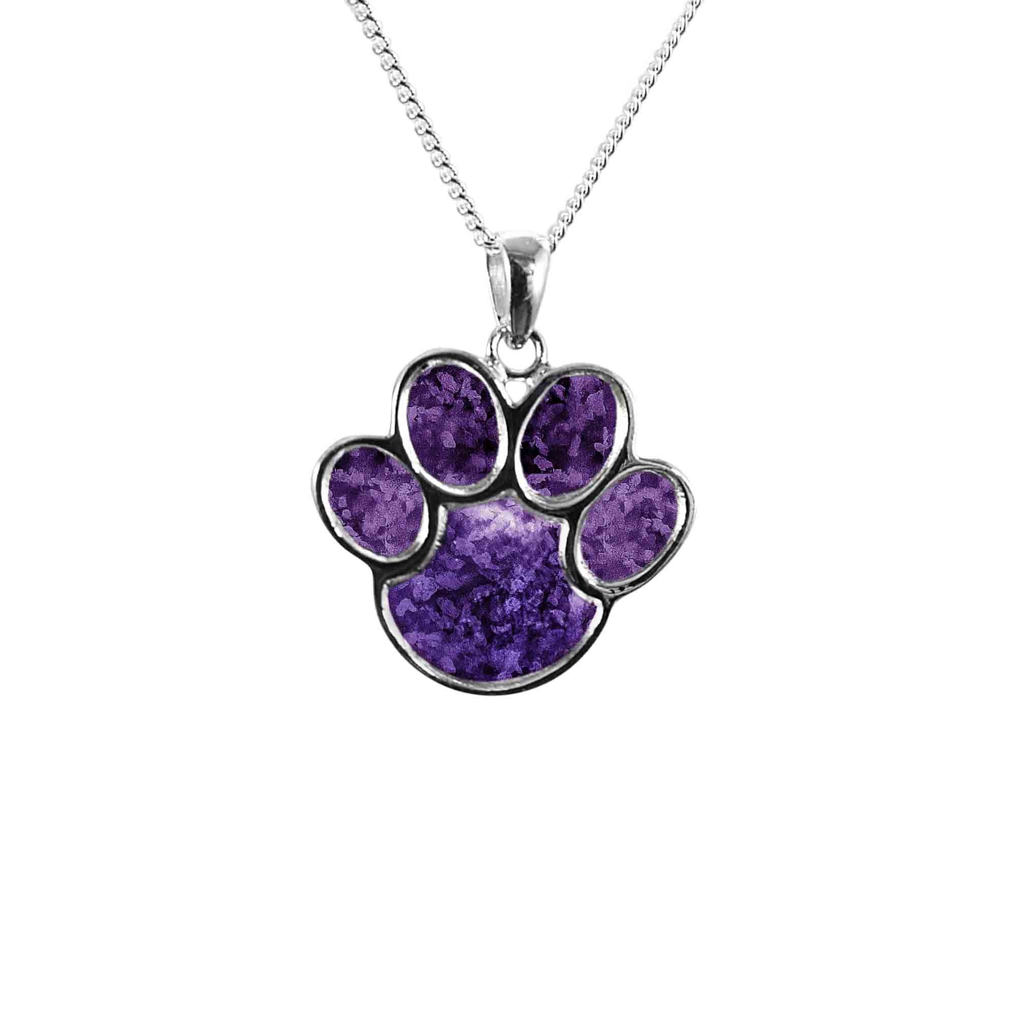 Animal Paw Pendant Infused with Pet Ashes or Fur | Solid Silver